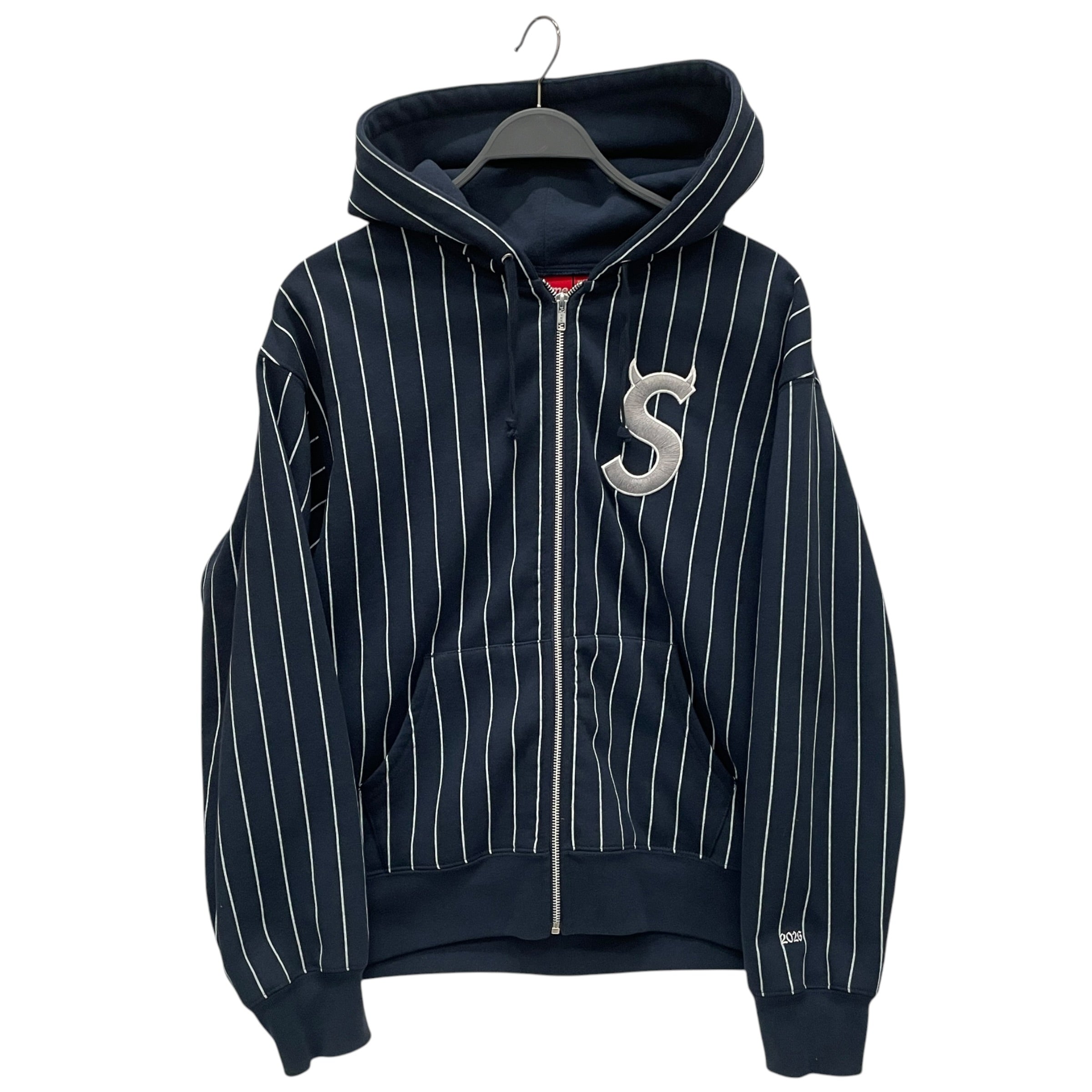 Supreme/Zip Up Hoodie/M/Stripe/Cotton/NVY/2026 DEVIL S LOGO view 1