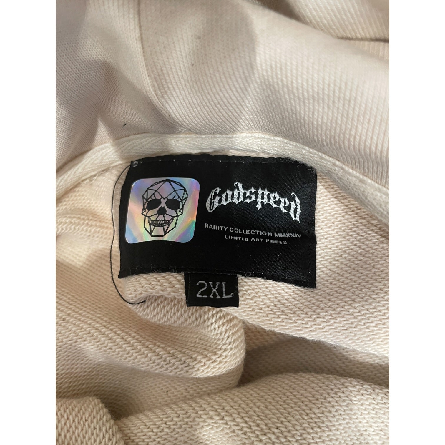 GODSPEED NEW YORK/Hoodie/XXL/Graphic/Cotton/CRM/SKELETON NEWSPAPER GRAPHIC view 3