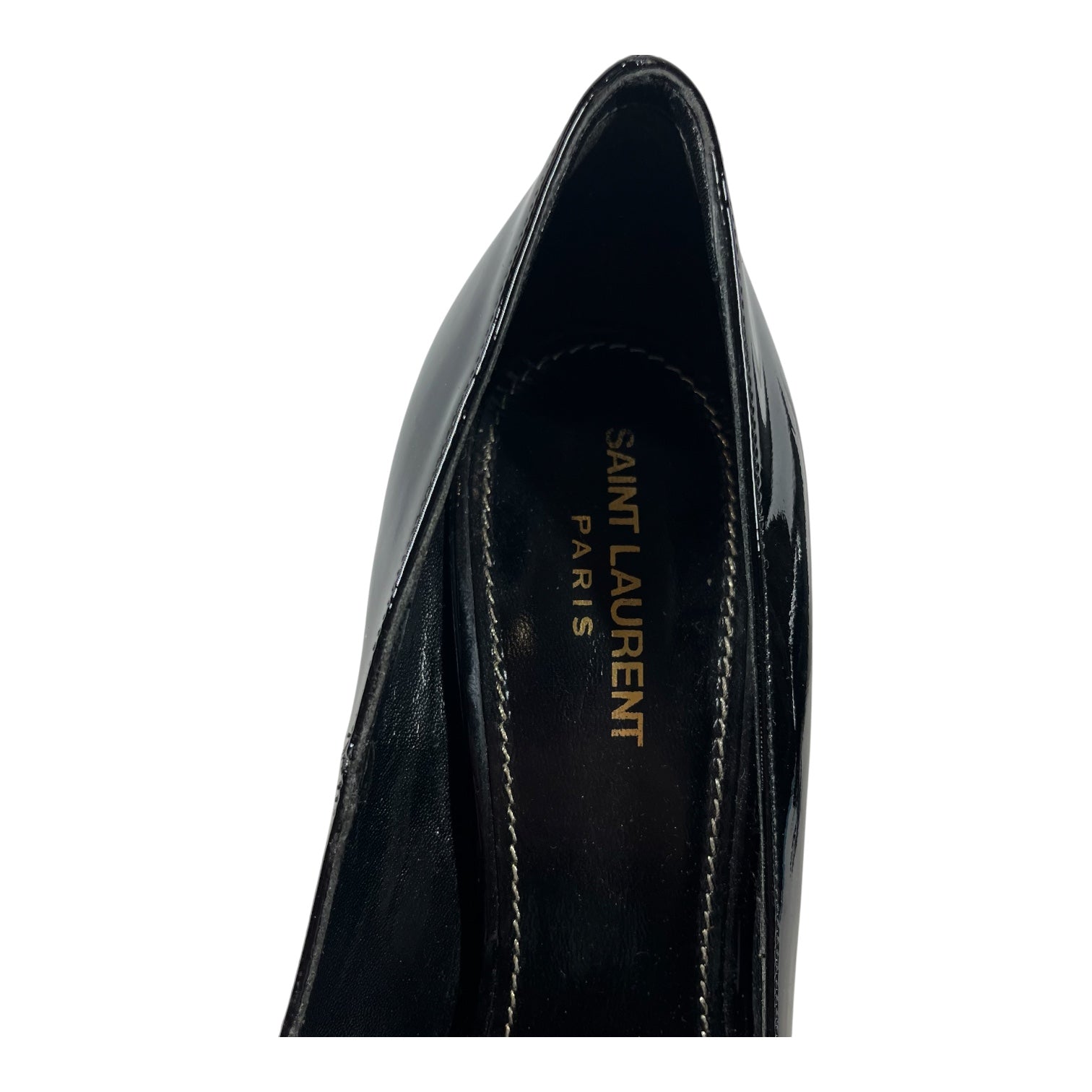 SAINT LAURENT/Heels/EU 39.5/Leather/BLK/BLACK YSL LOGO PUMP view 3