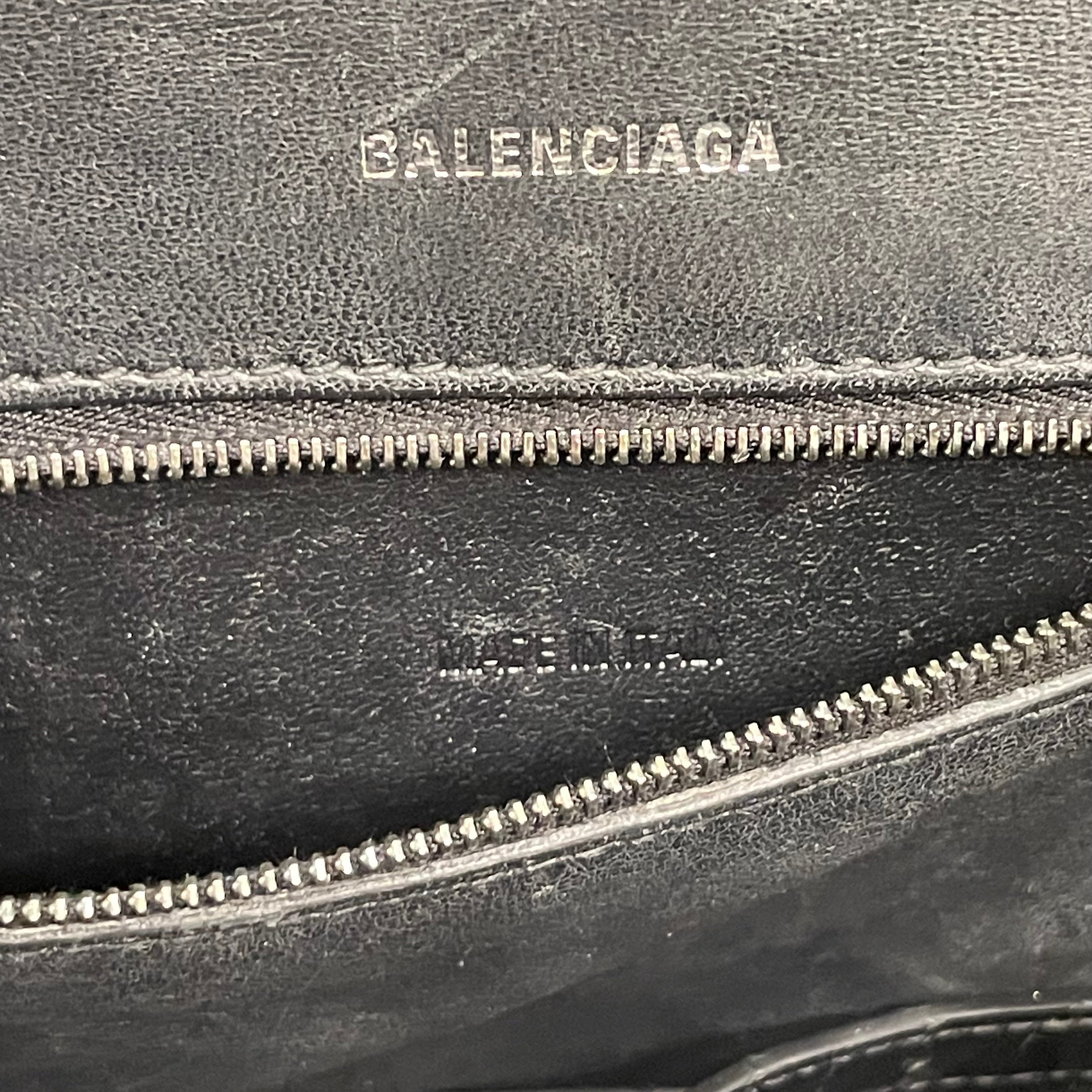 BALENCIAGA/Hand Bag/Animal Pattern/Leather/BLK/CROC EMBOSSING/ HOURGLASS view 7