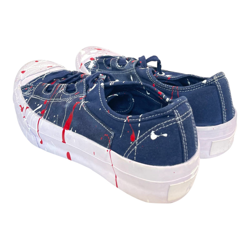 Needles/Low-Sneakers/US 8.5/Cotton/NVY/U-Tip/PAINT SPLASH