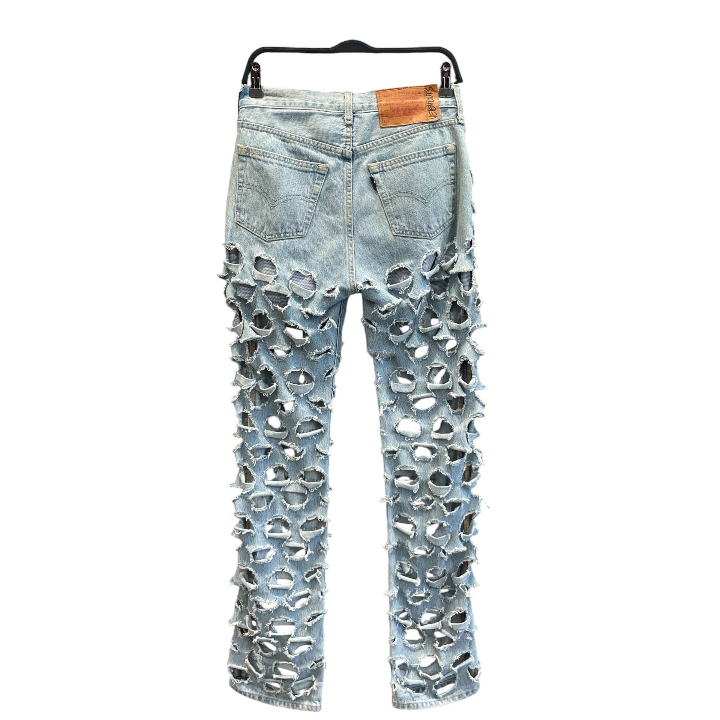 VETEMENTS/Levi's/Straight Pants/S/Denim/BLU/ETE2019 LASER CUT DENIM view 2