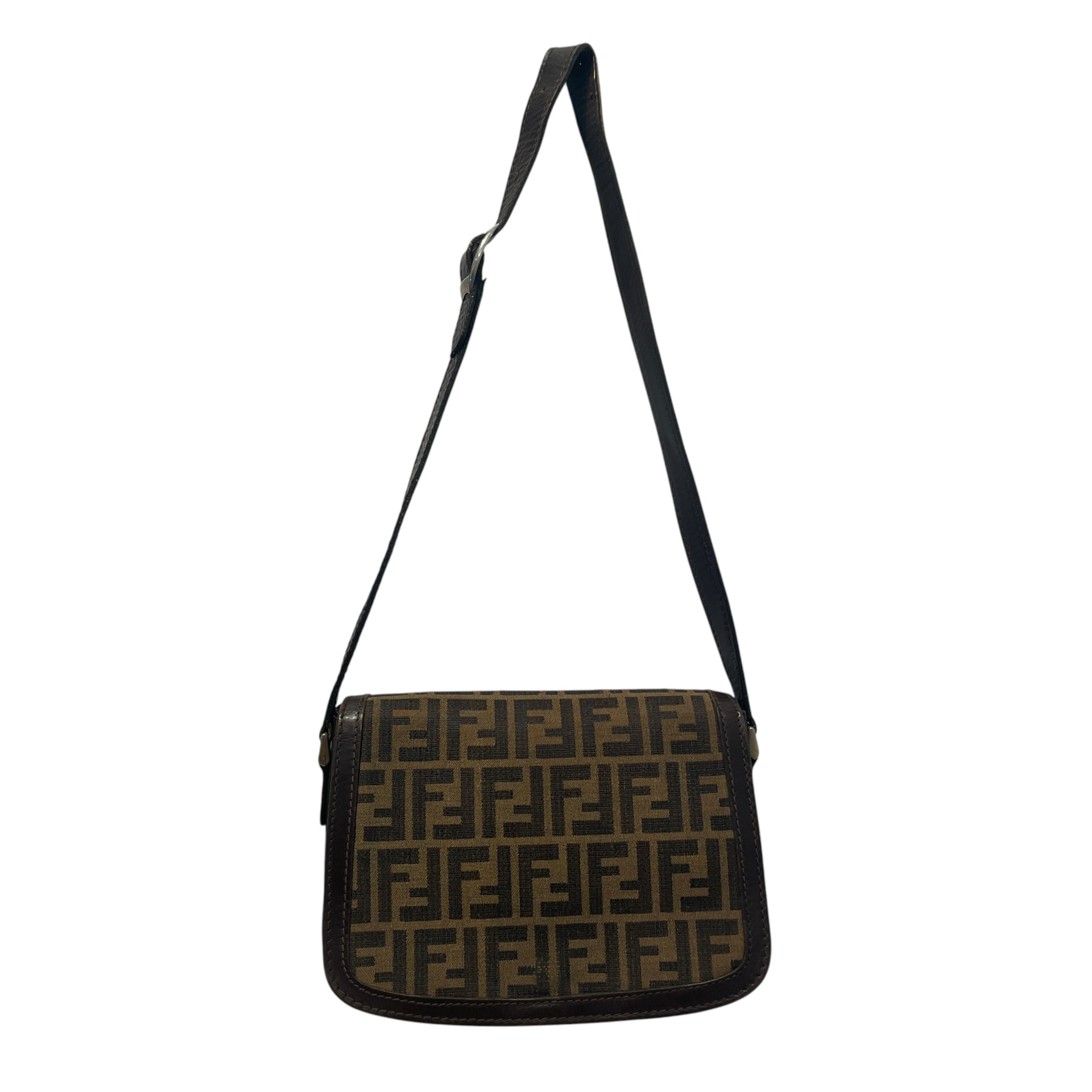 FENDI/Cross Body Bag/Monogram/Leather/BRW/Monogram Crossbody view 1
