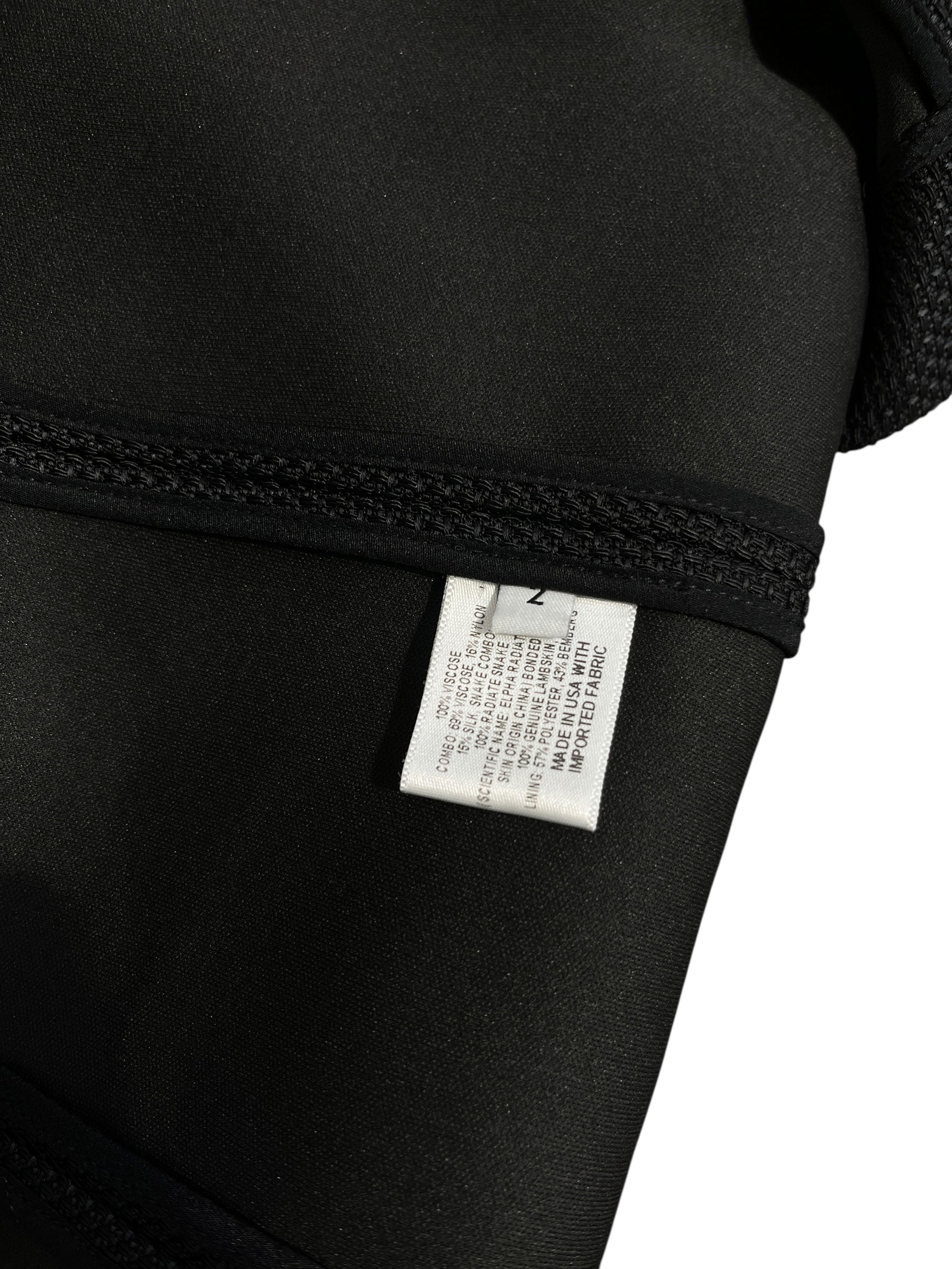 PROENZA SCHOULER/3|4S Blouse/2/Houndstooth Check/Polyester/BLK/PYTHON LEATHER MIDDLE view 3