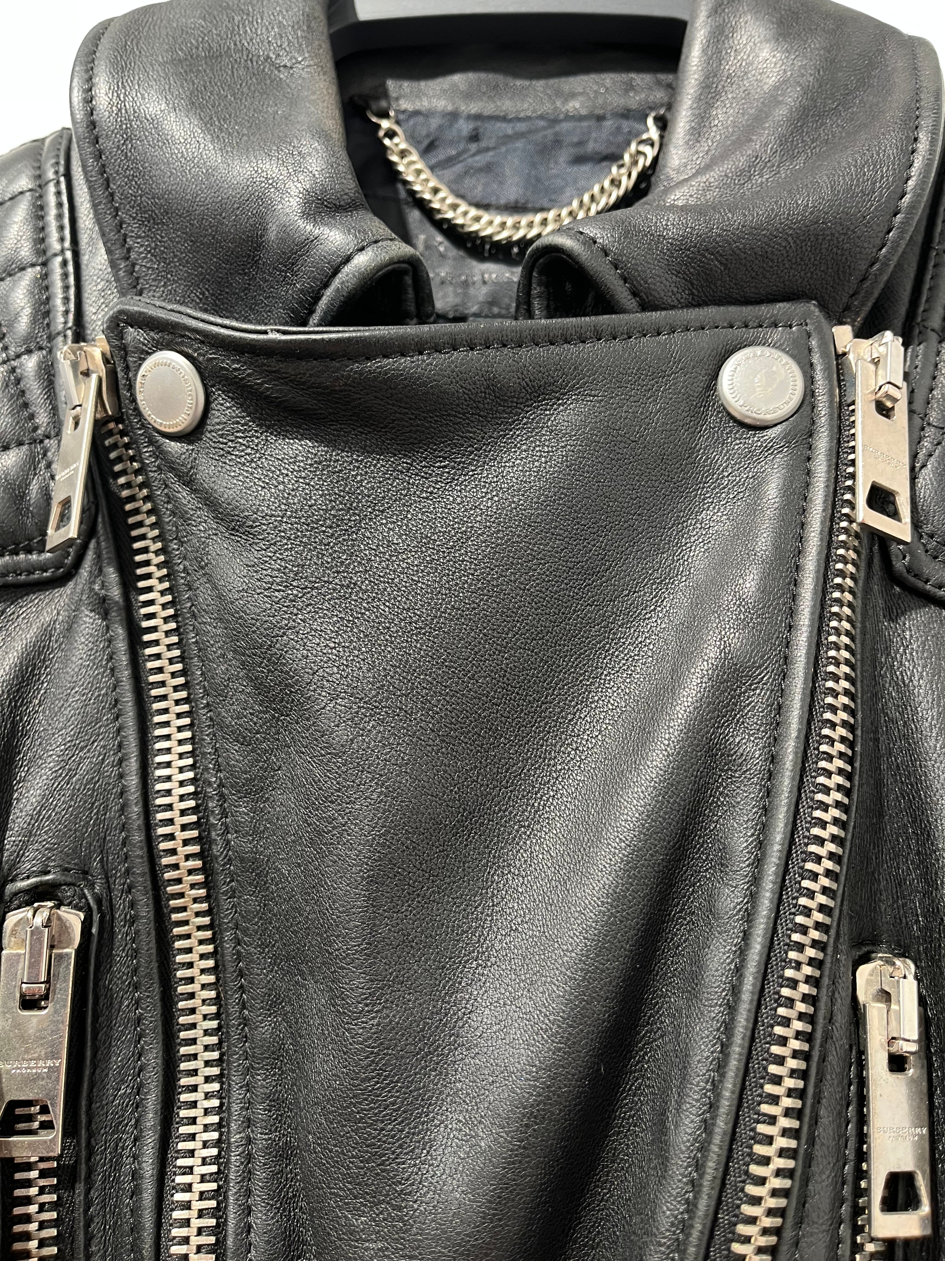 BURBERRY/Leather Jkt/40/Leather/BLK/Single Breasted/ view 5