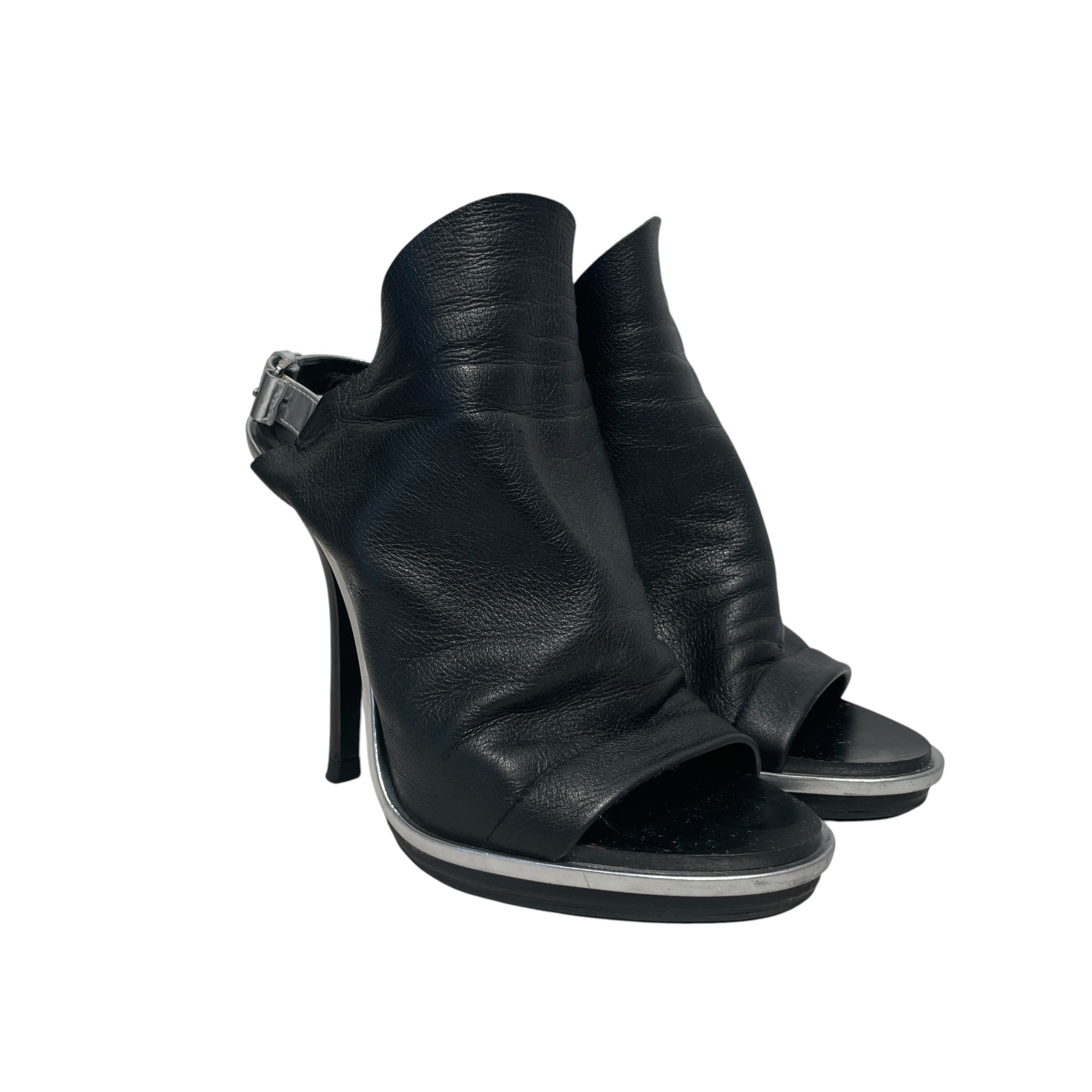 BALENCIAGA/Heels/EU 35/Leather/BLK/calfskin flap view 1