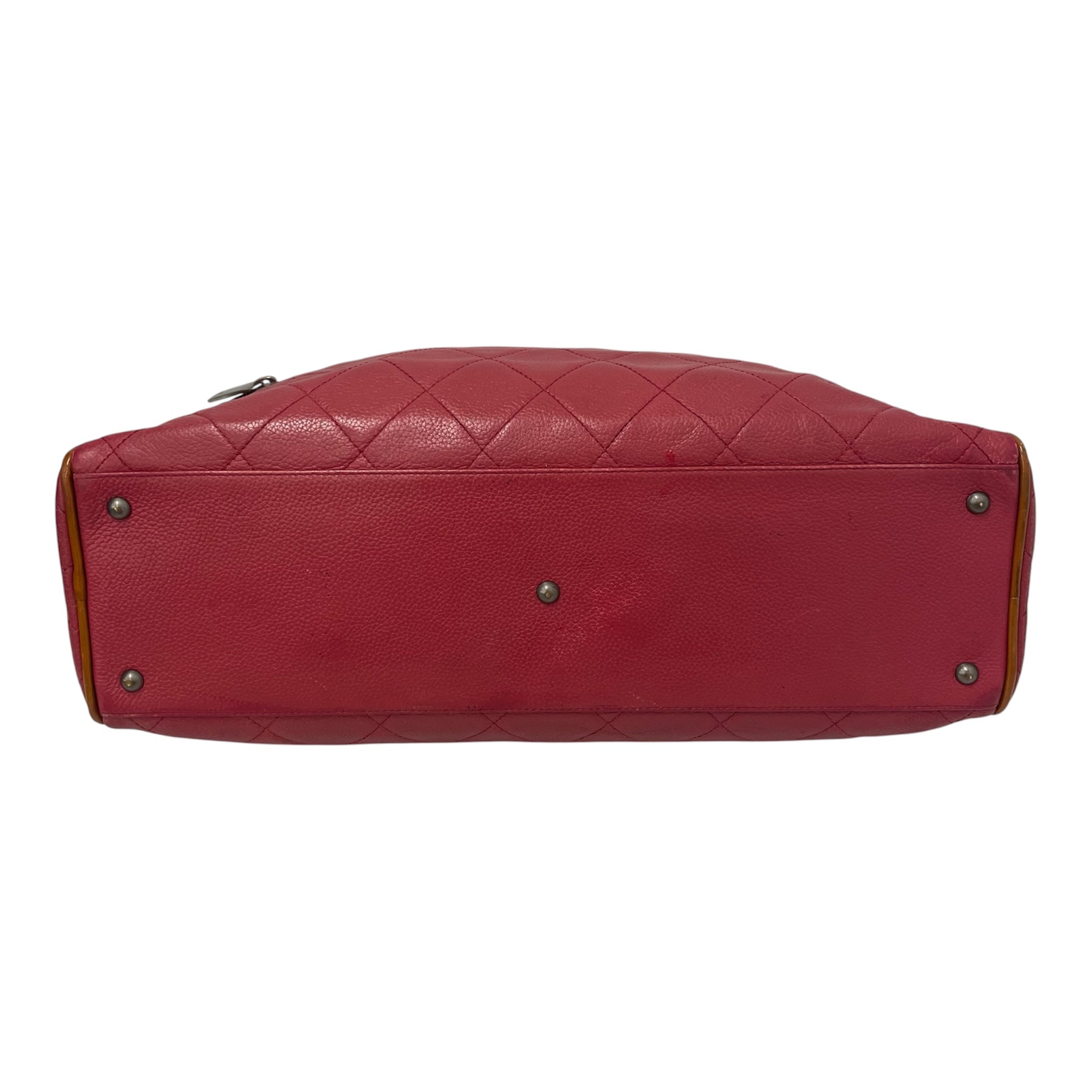 CHANEL/Hand Bag/Leather/RED/TANBORDERHANDLE/ 6211387 view 3