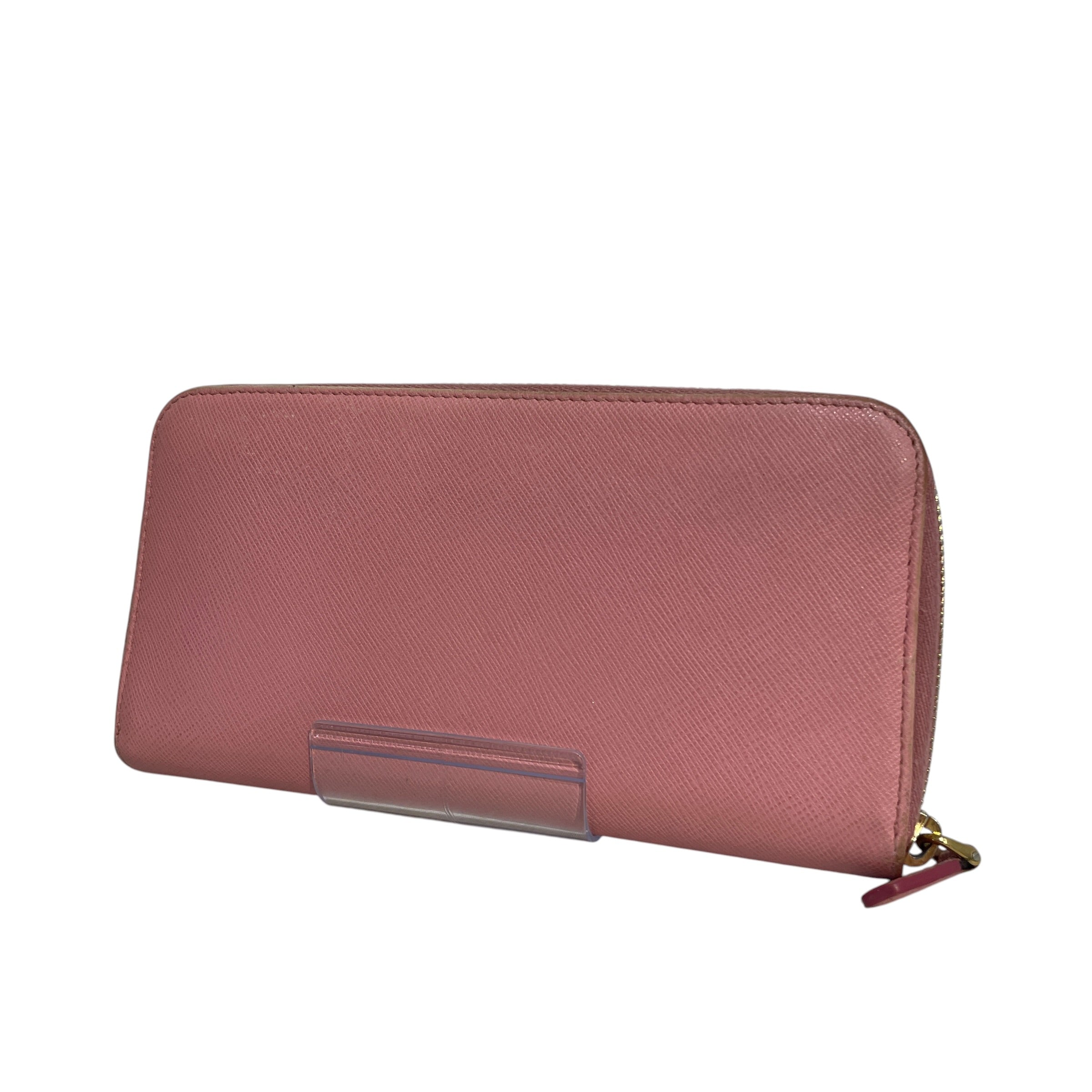 PRADA/Long Wallet/Leather/PNK/Saffiano Leather Bow Zip view 2