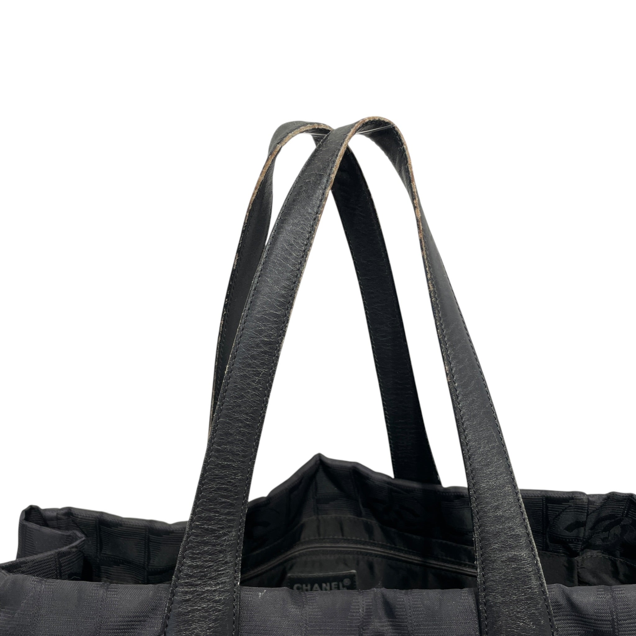 CHANEL/Hand Bag/Monogram/Nylon/BLK/nylon tote view 4