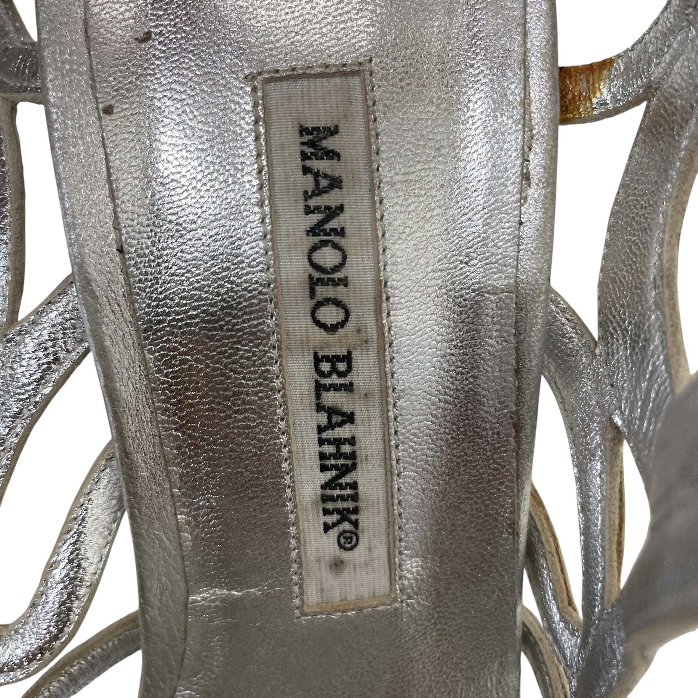 MANOLO BLAHNIK/Sandals/EU 40/SLV/Godiche Sandals view 8
