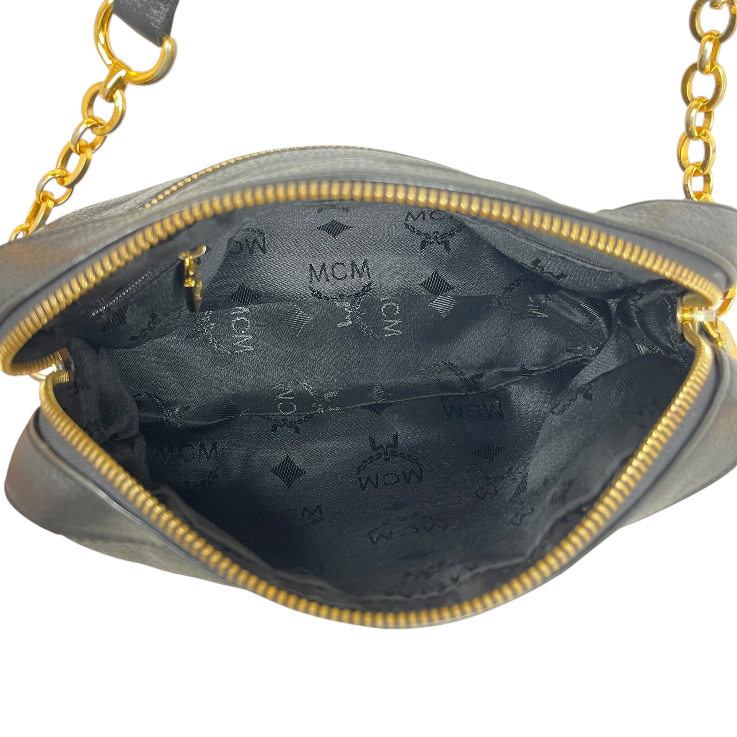 MCM/Cross Body Bag/Leather/BLK/mcm studded logo view 4
