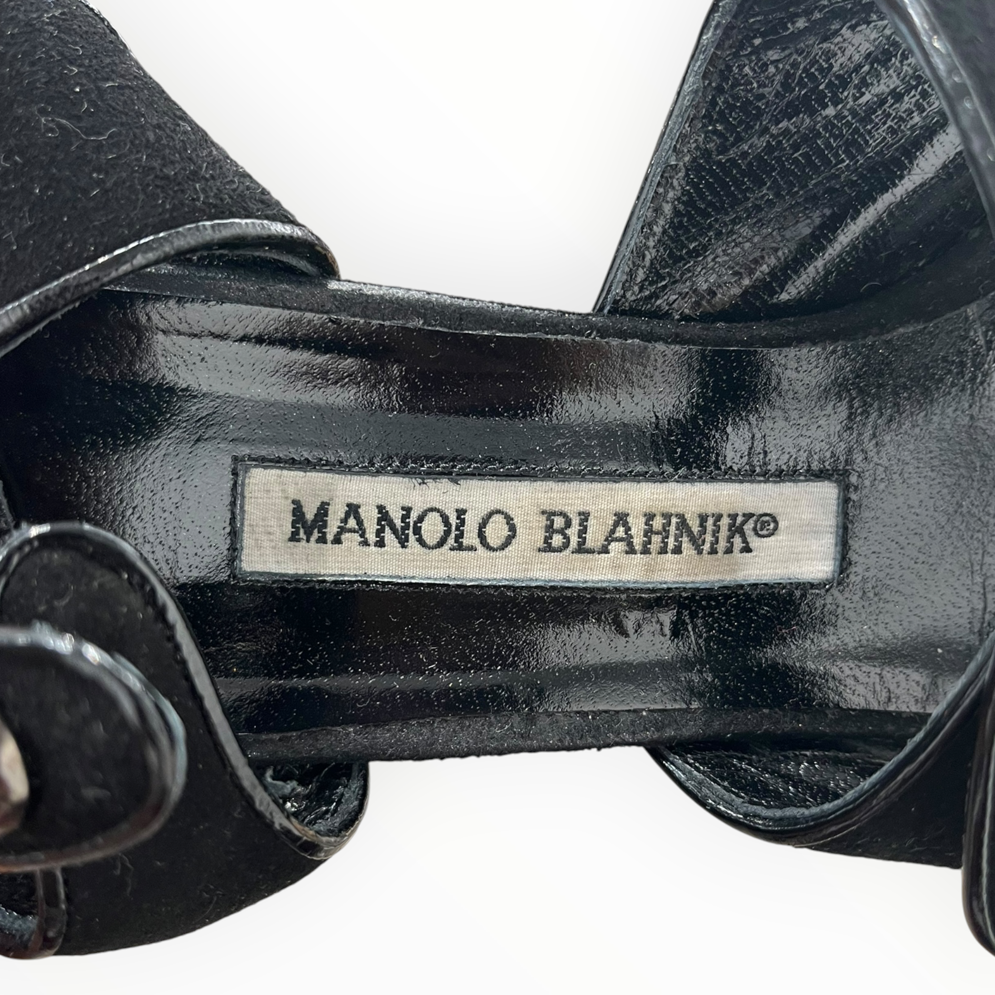 MANOLO BLAHNIK/Heels/EU 36/Suede/BLK/HOOK STRAP MINI HEEL view 3