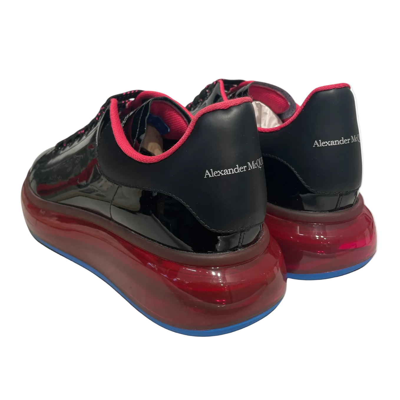 Alexander McQueen/Low-Sneakers/EU 44/Leather/BLK/BLK/PNK view 2