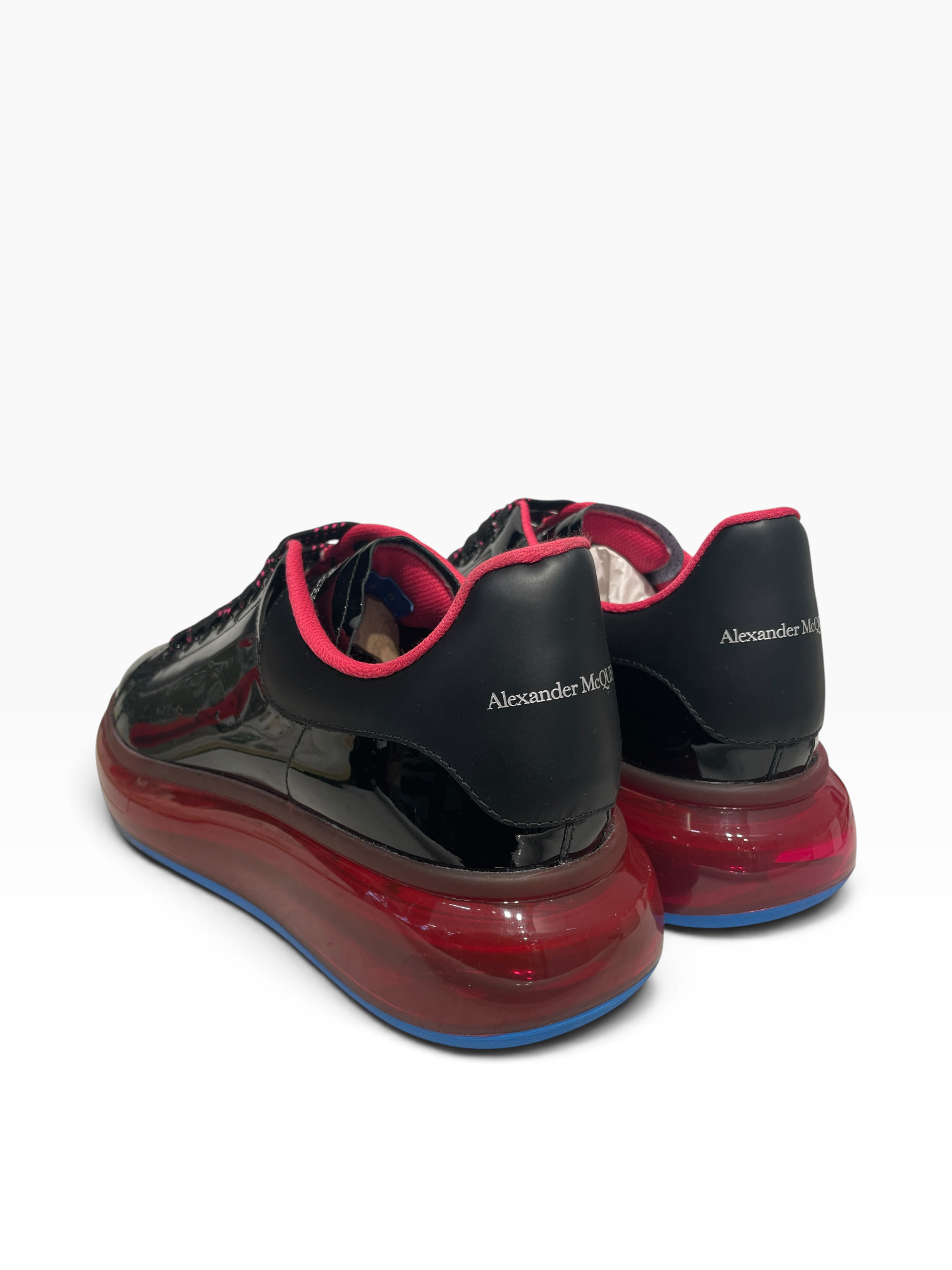 Alexander McQueen/Low-Sneakers/EU 44/Leather/BLK/BLK/PNK view 2