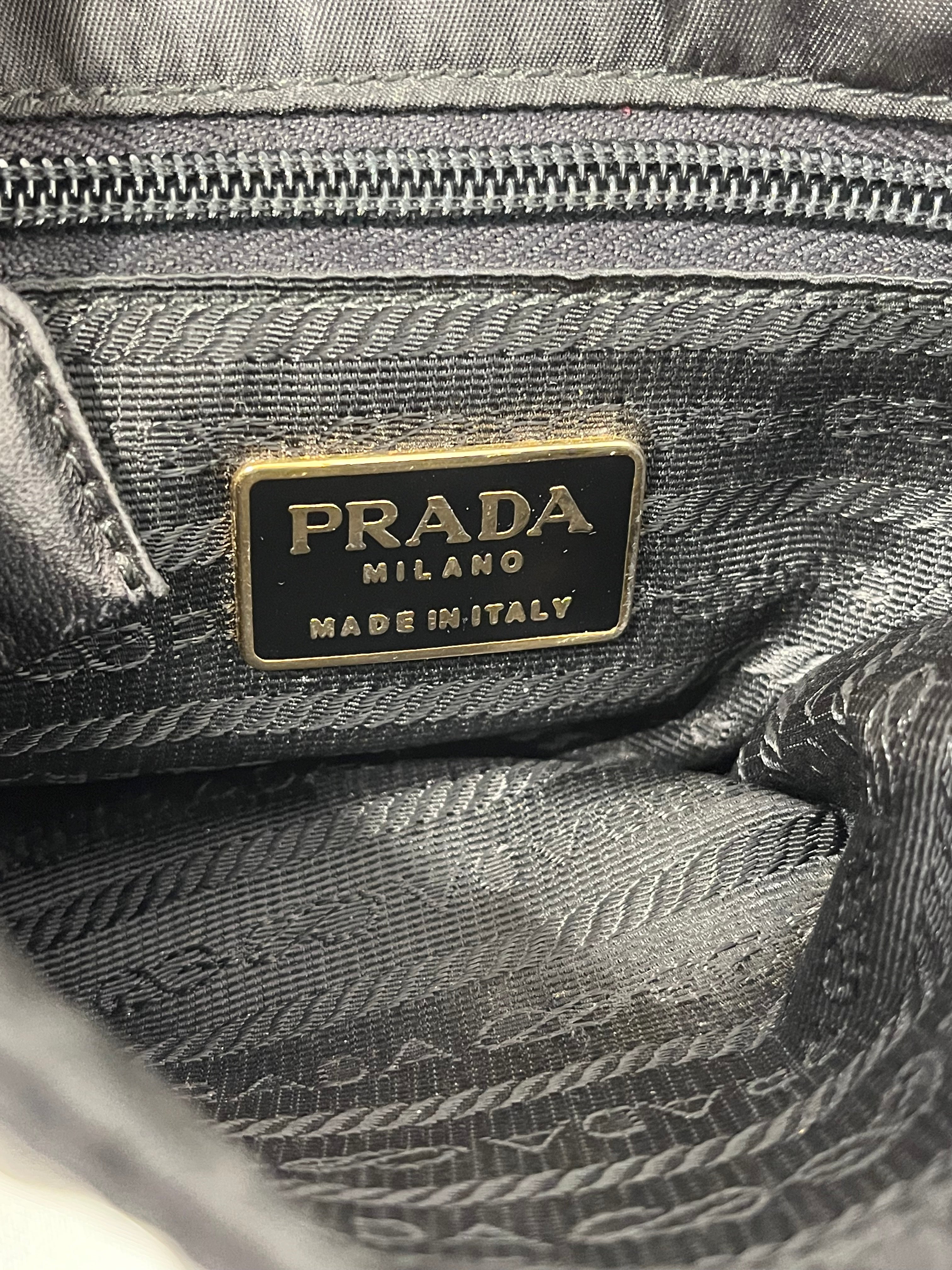 PRADA/Cross Body Bag/Nylon/BLK/TESSUTO CATENA CHAIN BAG view 8