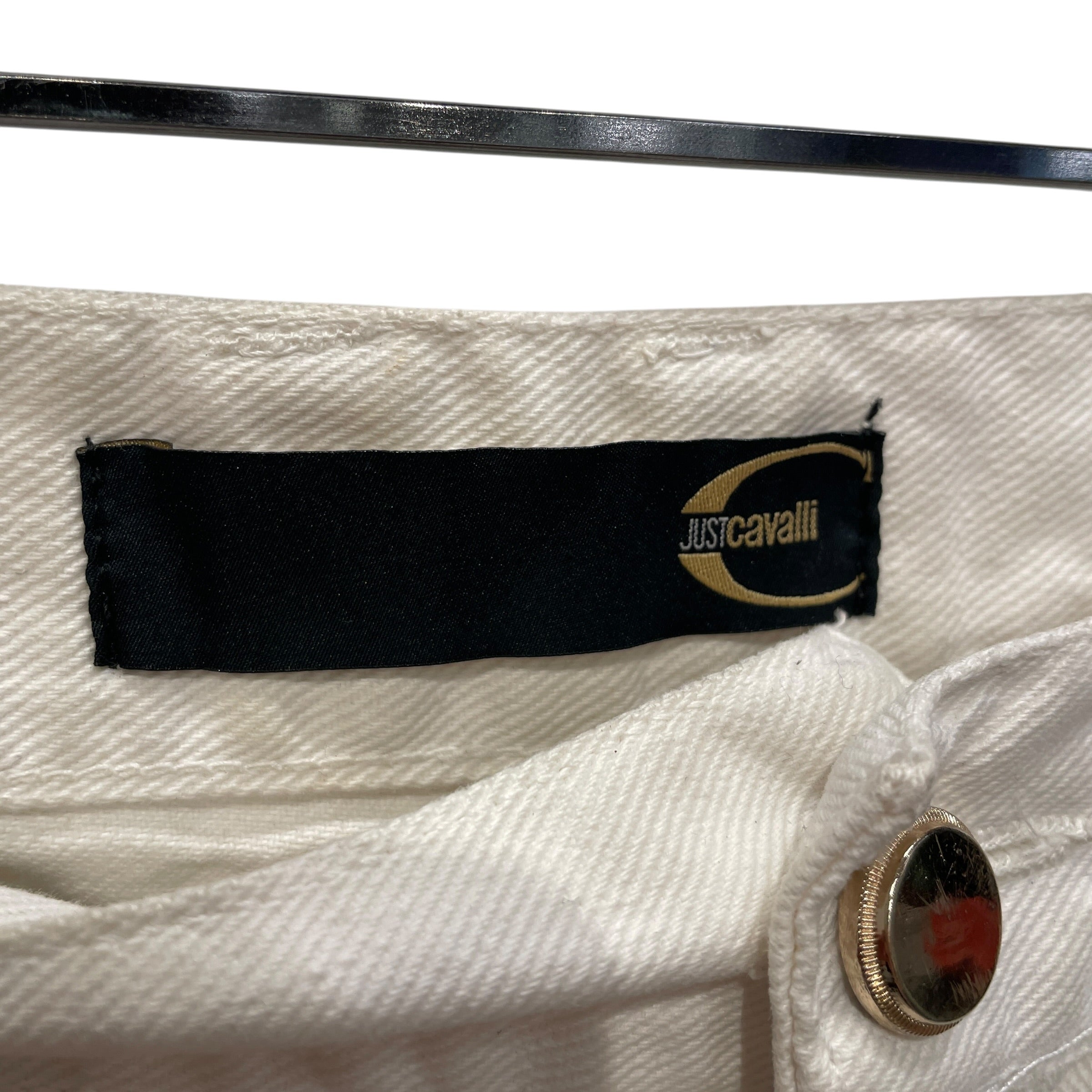 Just cavalli/Bootcut Pants/34/Denim/WHT/Stripe/OFFSET BACK POCKETS view 3