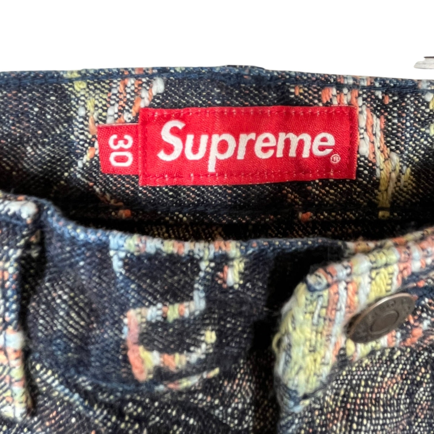 Supreme/Straight Pants/30/Cotton/BLU/All Over Print/"FUCK" JACQUARD DENIM view 3