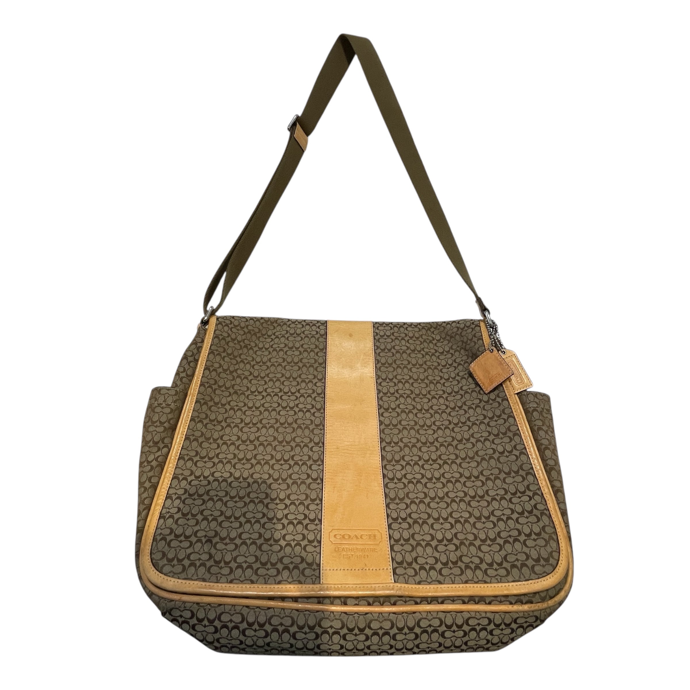 COACH/Cross Body Bag/Monogram/Cotton/BRW/Hudson Jacquard Messenger Bag view 1