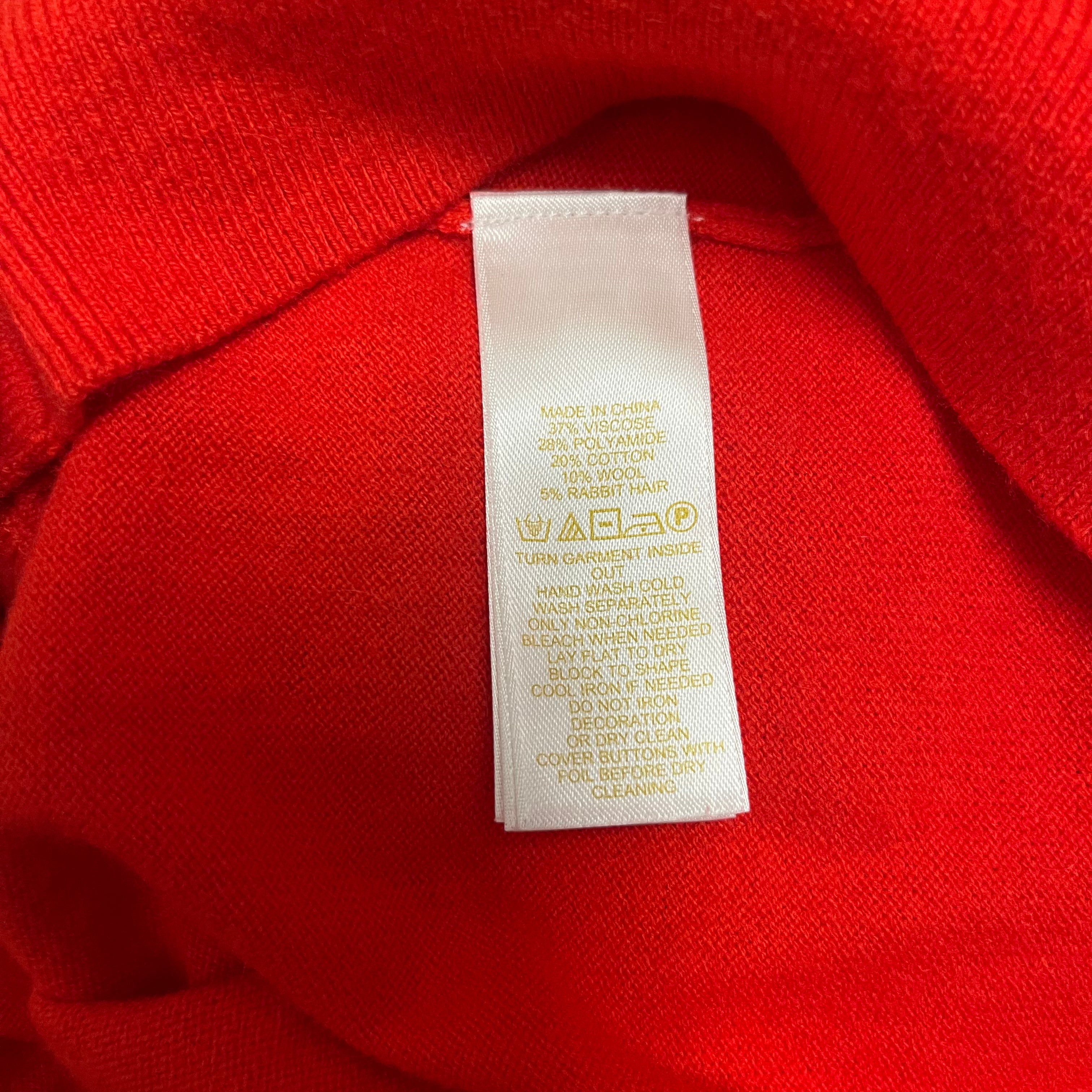 kate spade new york/Cardigan/S/Cotton/RED/Embellished Neckline view 4