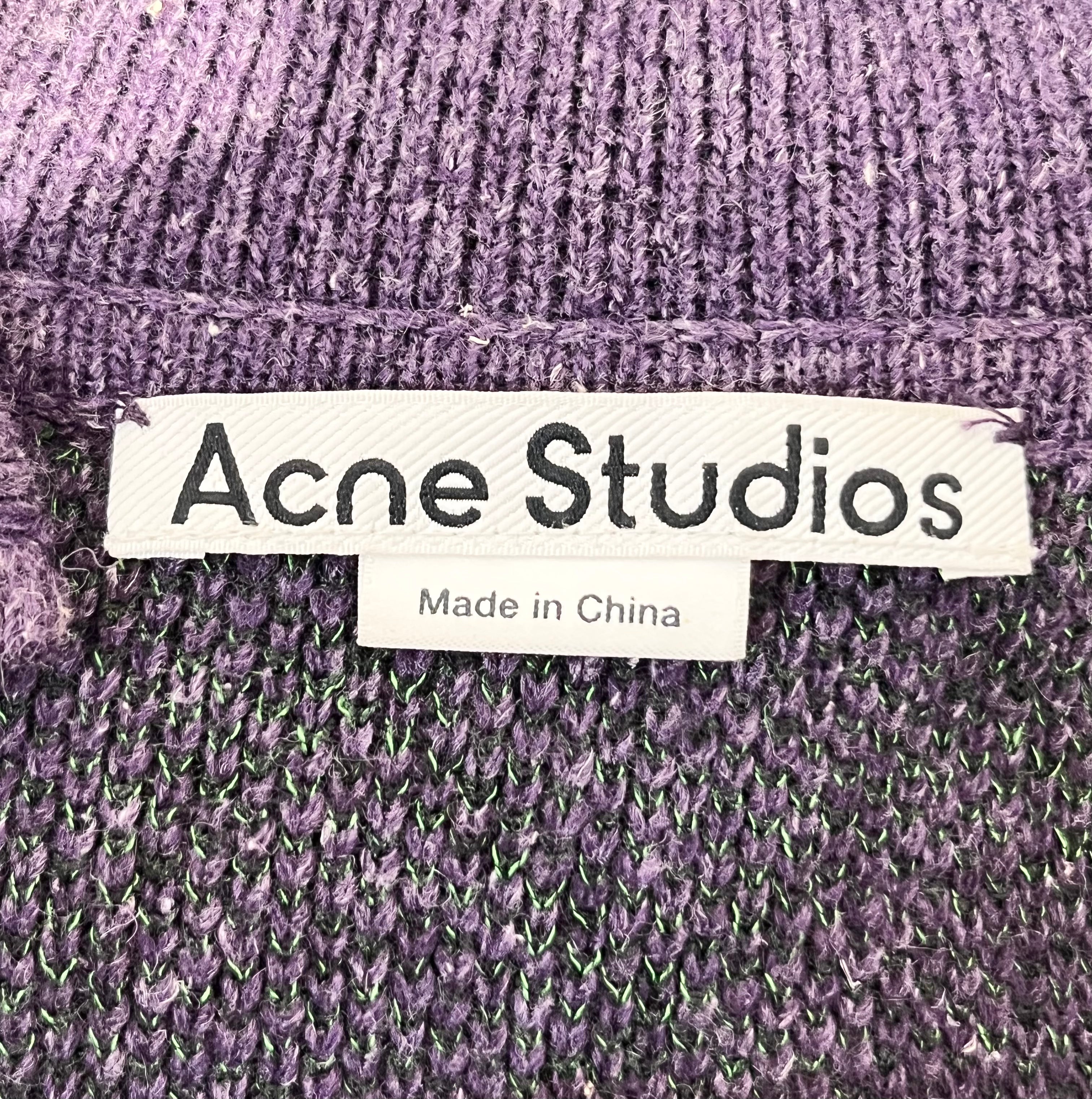 Acne Studios/Sweater/M/Stripe/Wool/PPL/ZIG ZAG V-NECK KNIT view 3