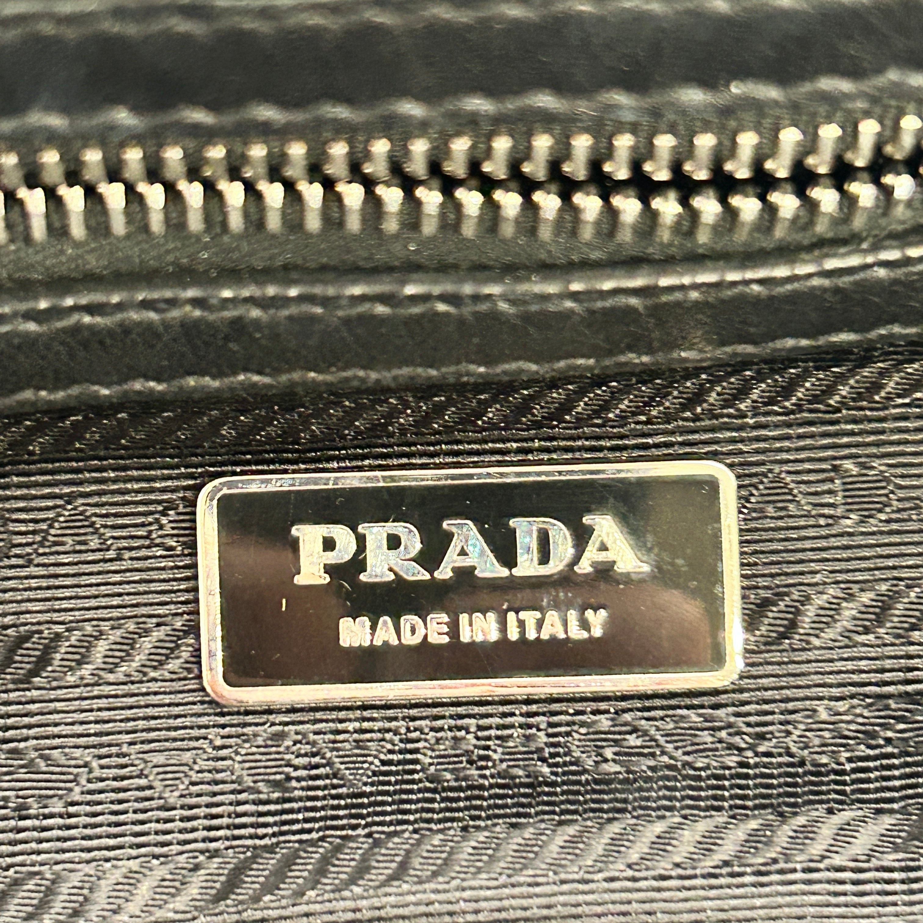 PRADA/Hand Bag/Leather/BLK/gauffre napa view 4