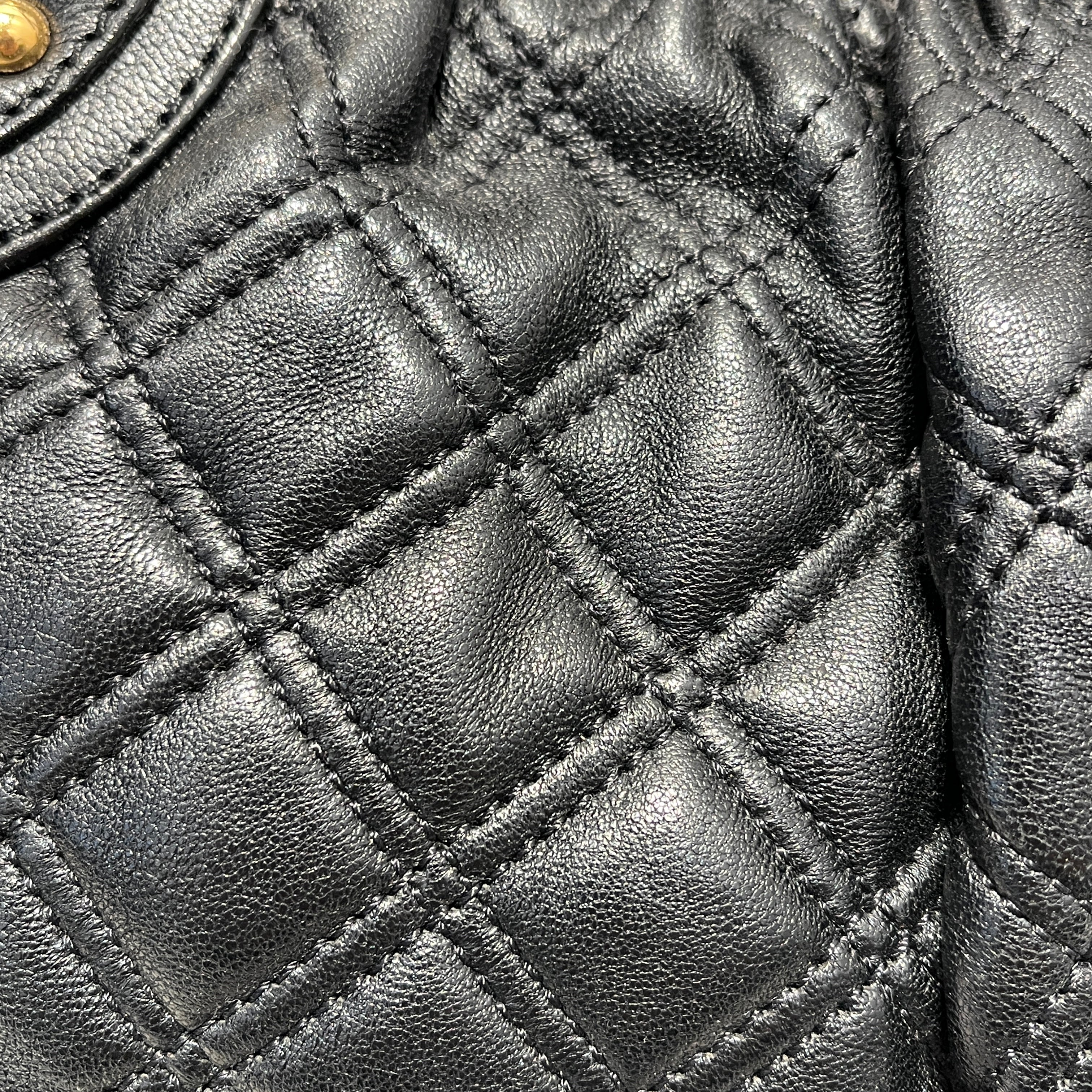 MARC JACOBS/Hand Bag/Leather/BLK/QUILTED/KISSLOCK/STAM BAG view 6