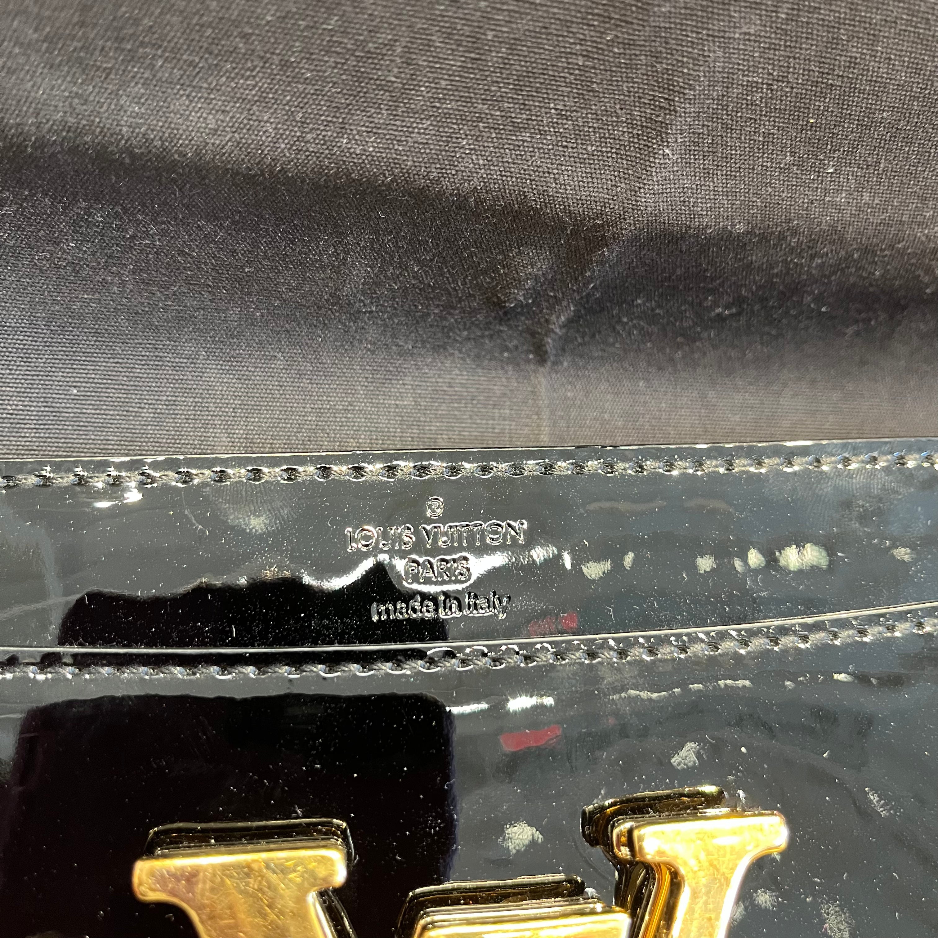 LOUIS VUITTON/Hand Bag/Leather/BLK/Vernis Patent Leather Louise view 5