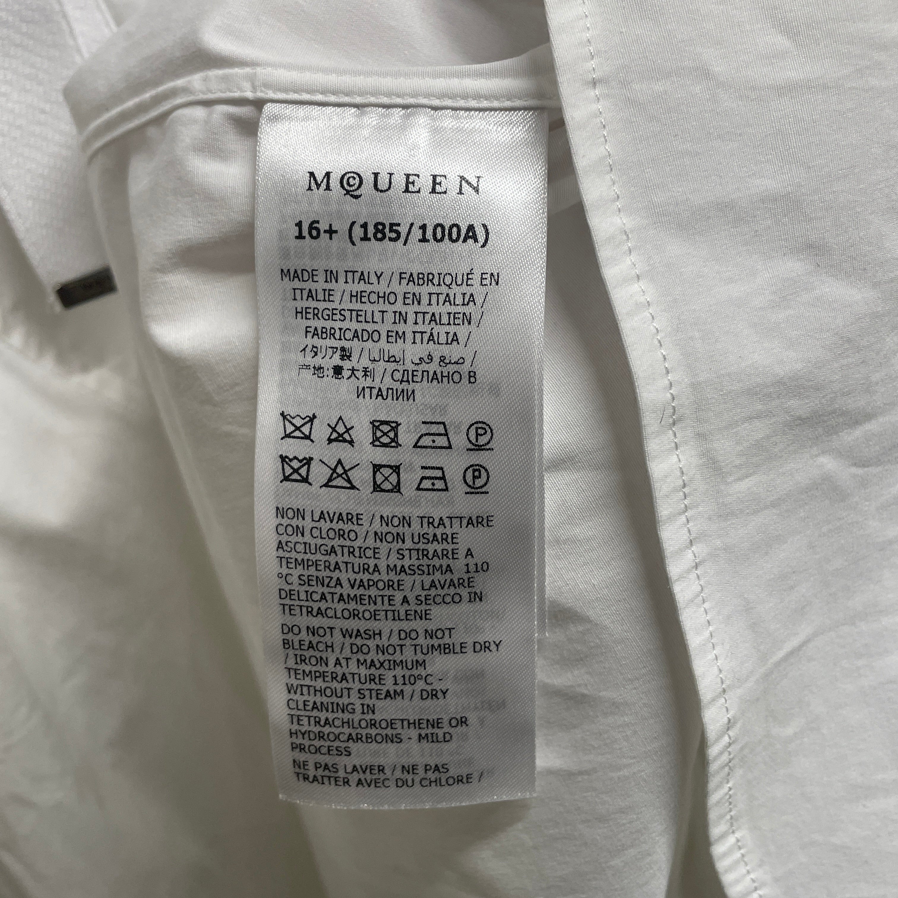 Alexander McQueen/3|4S Shirt/M/Cotton/WHT/RIGHT SHOULDER STRAP view 4