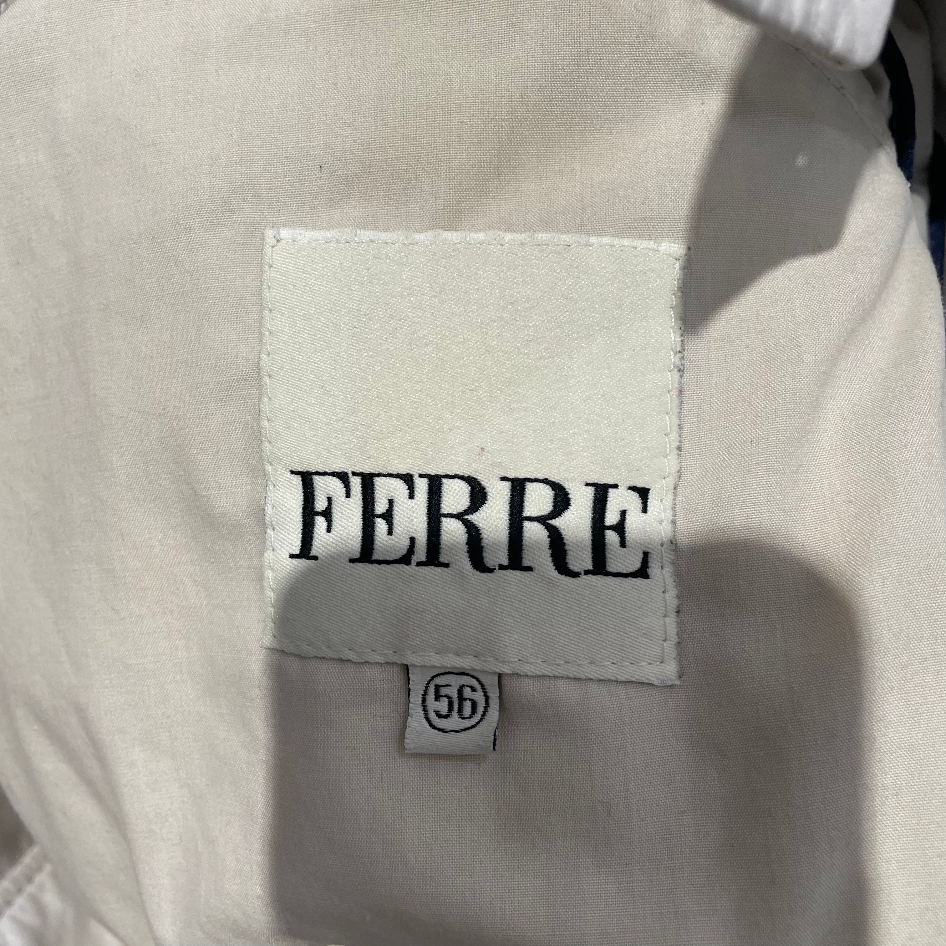Gianfranco FERRE/Leather Jkt/50/Leather/WHT/EMBROIDERED LOGO, BEG CUFFS view 3