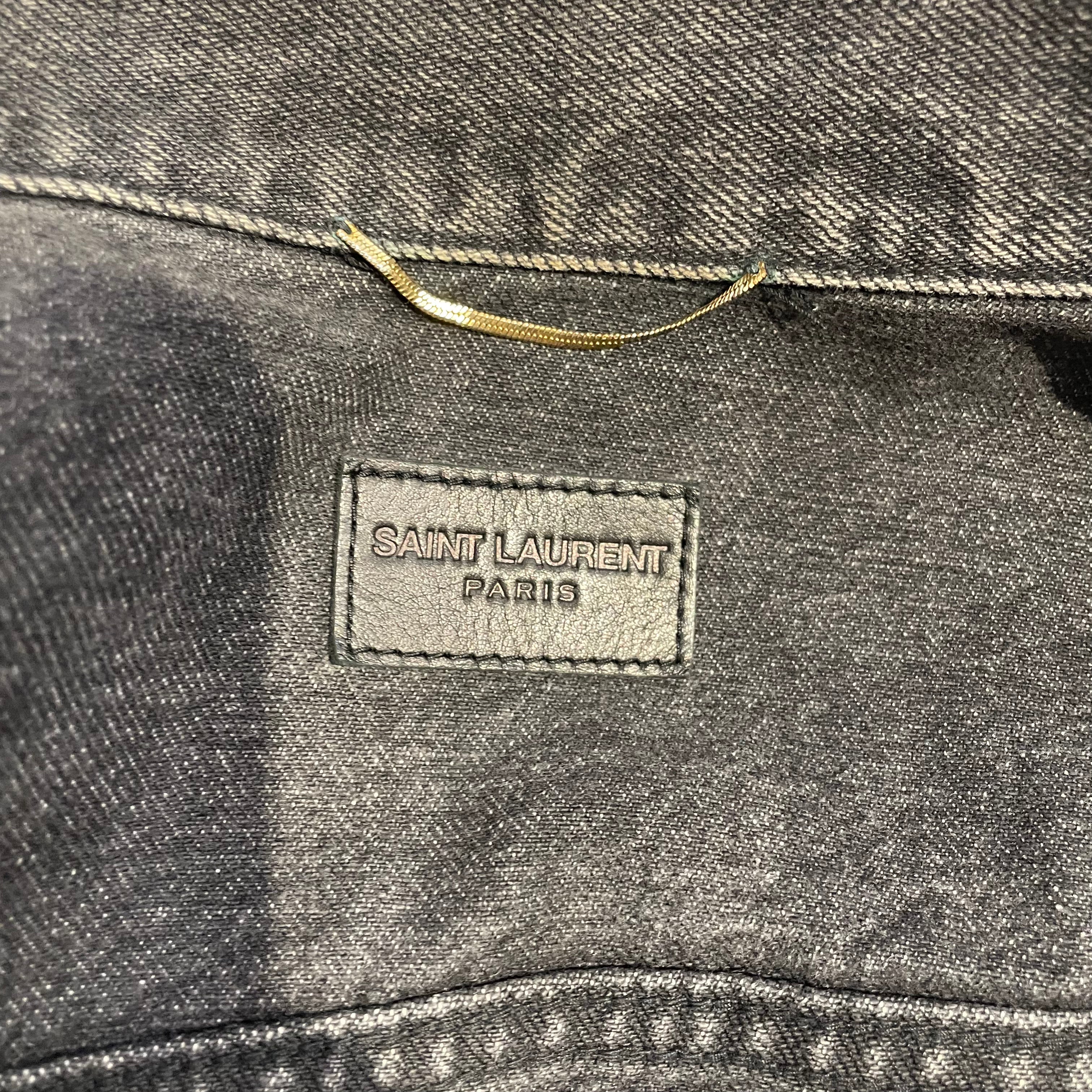 SAINT LAURENT/Denim Jkt/XS/Denim/GRY/HEART SHOULDER PATCH view 3