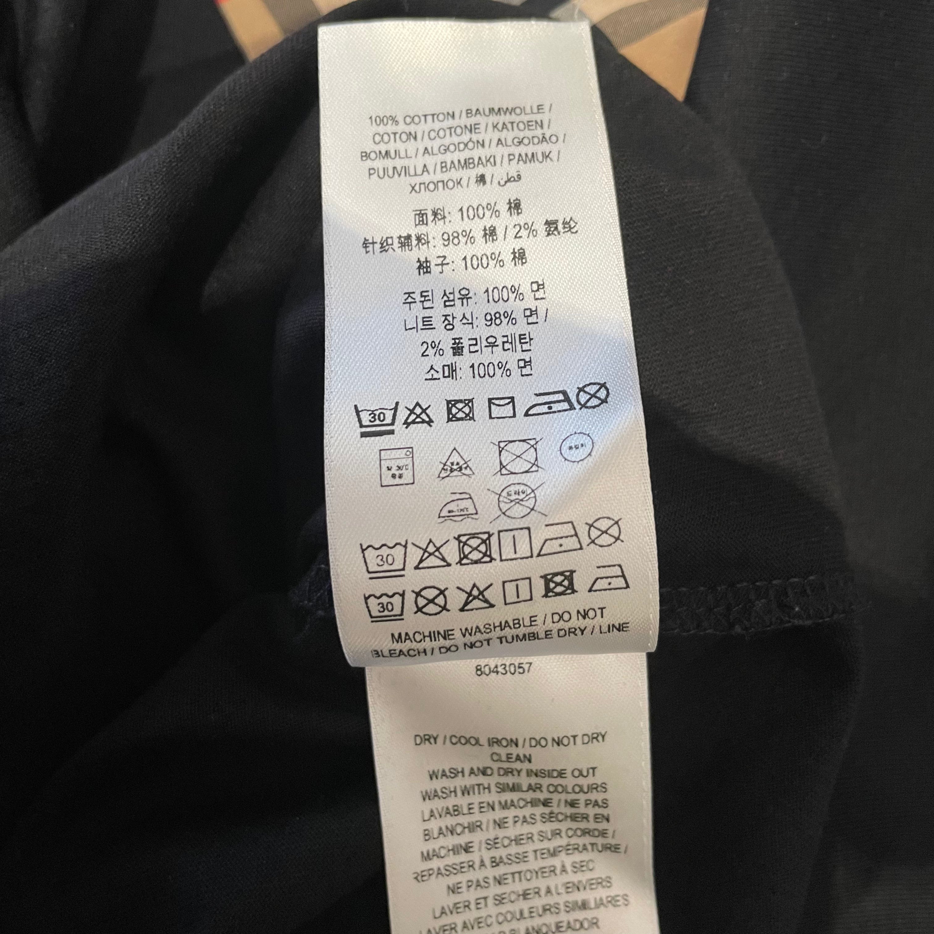 BURBERRY/T-Shirt/S/Cotton/BLK/Monogram/PLAID CHECK SLEEVE TEE view 5
