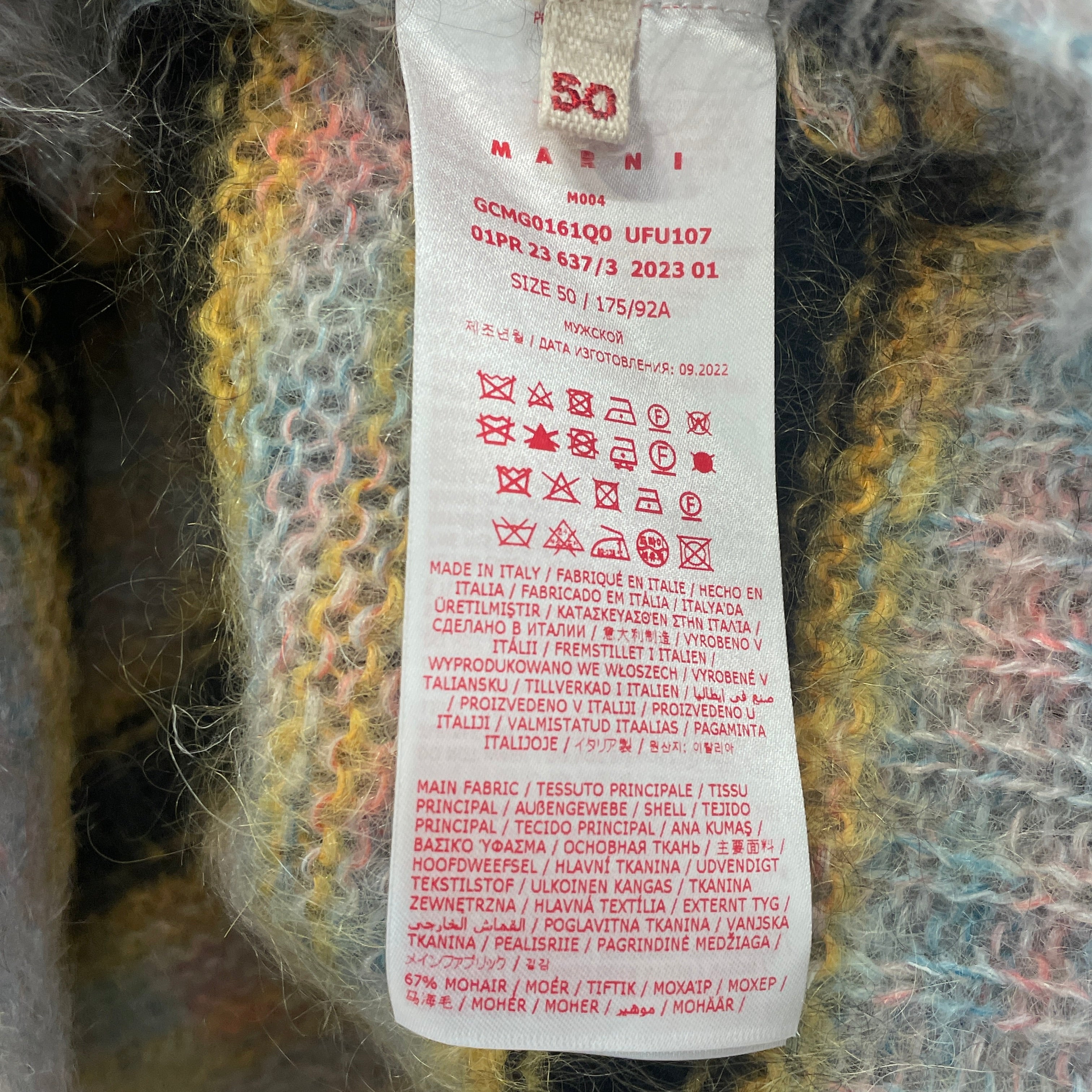 MARNI/Sweater/50/Stripe/Mohair/BLK/multicolor stripes w black view 4
