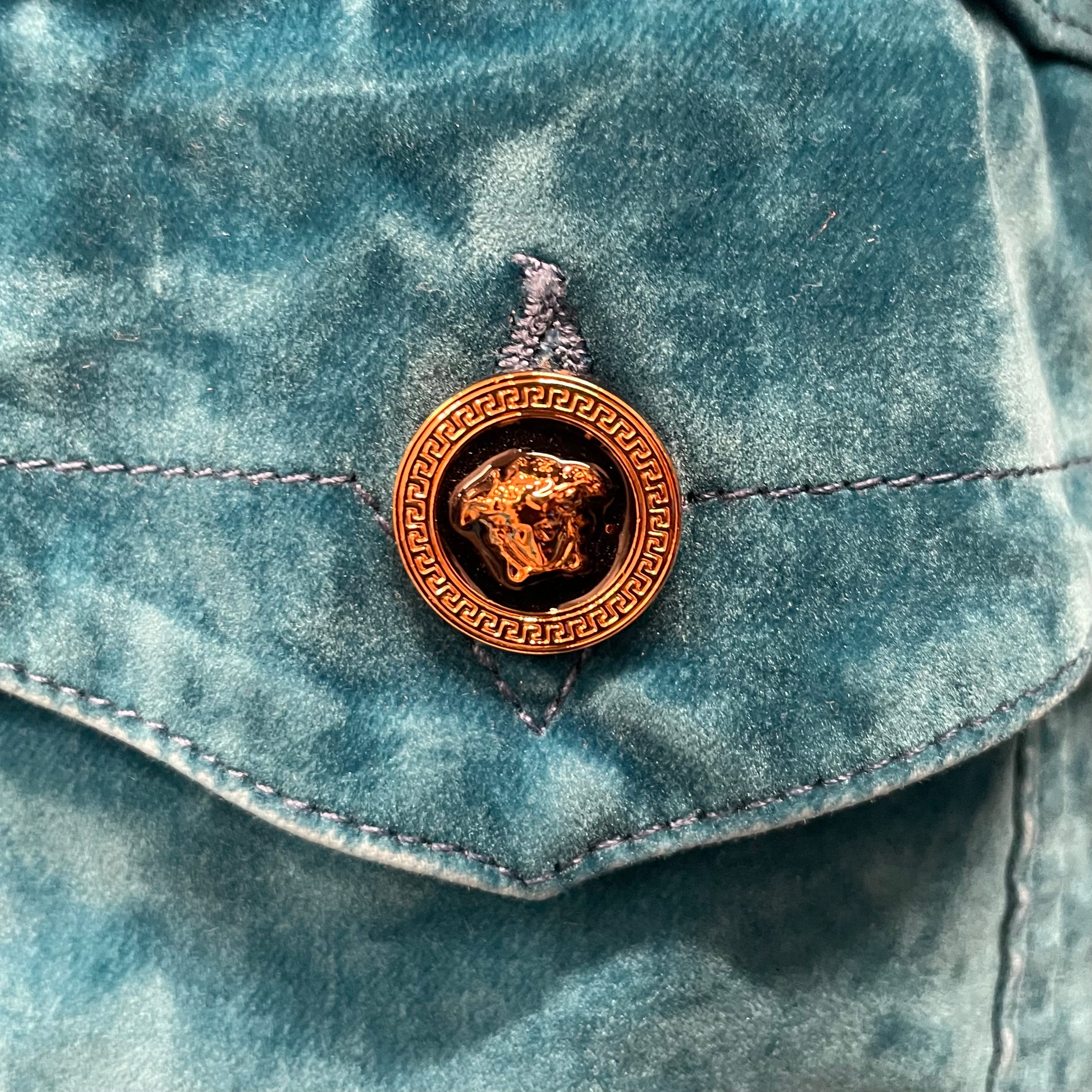 VERSACE/Denim Jkt/54/Velour/BLU/MEDUSA VELVET JACKET view 3