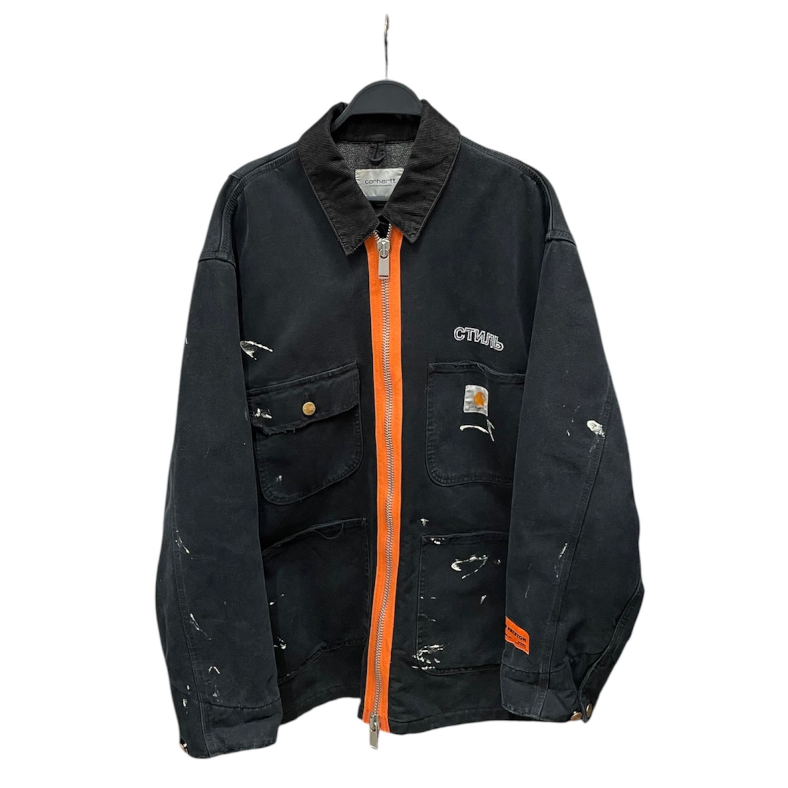 HERON PRESTON/Carhartt/Jacket/XL/Cotton/BLK/Graphic/BEDAZZLED HERON LOGO ON CHEST view 1