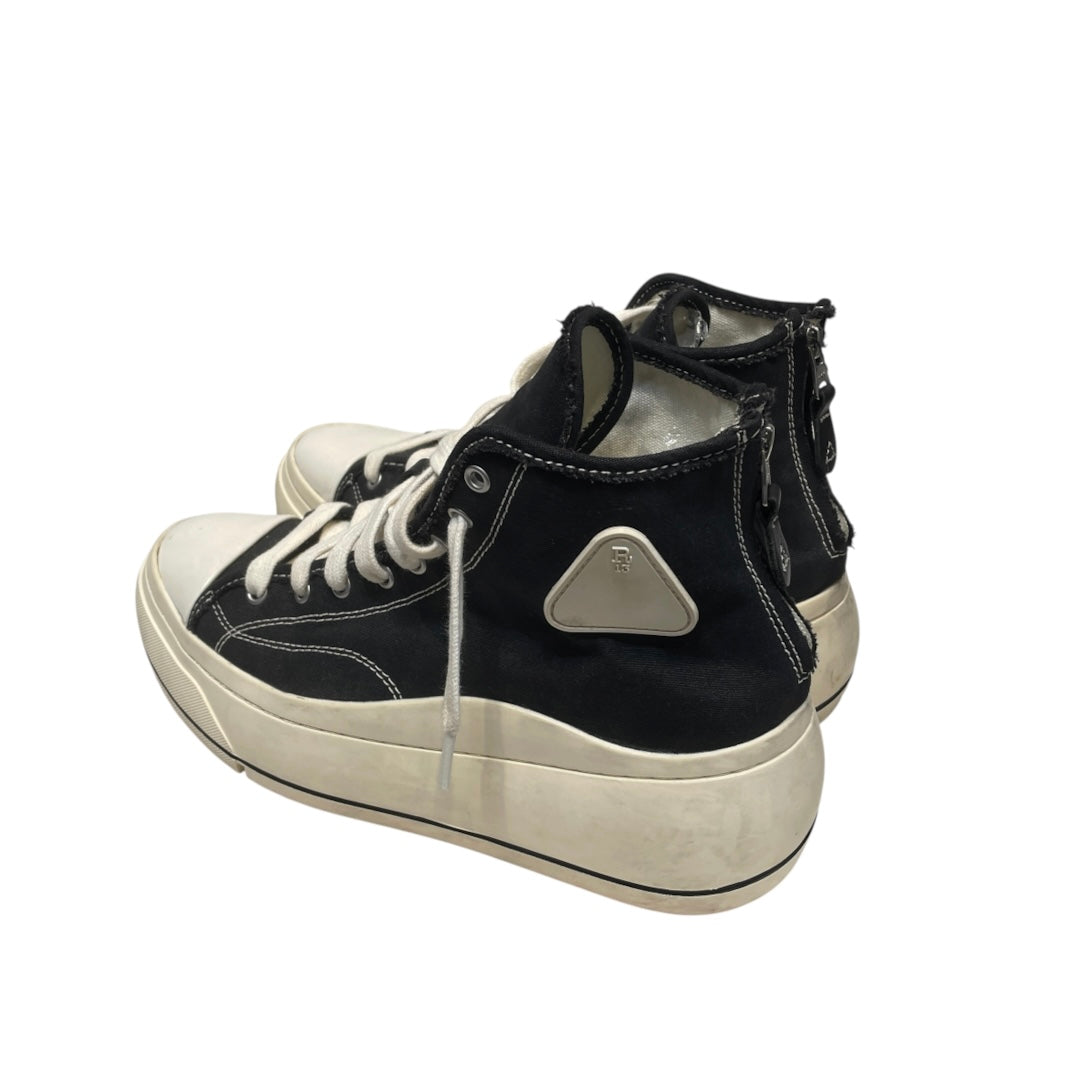 R13/Hi-Sneakers/US 10/BLK/black & white kurt hightop view 2