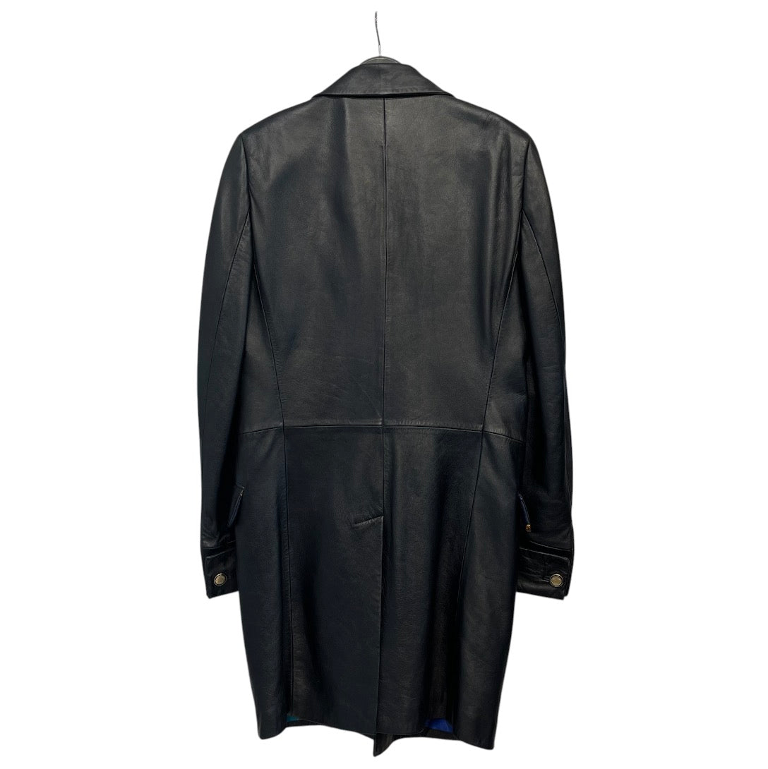 VERSACE JEANS COUTURE/Fleece Jkt/34/Leather/BLK/inside lining versace trench view 2