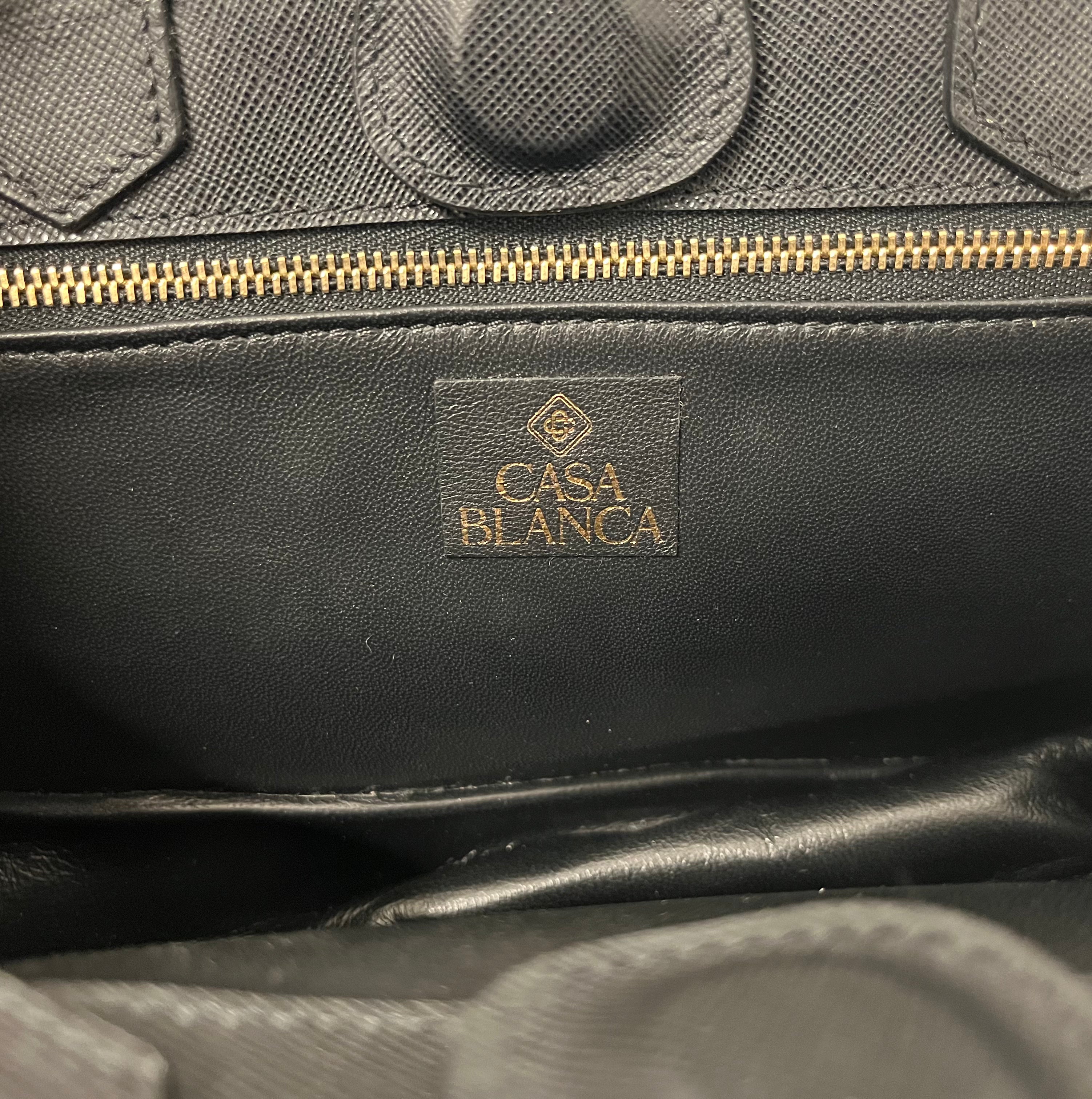 CASABLANCA/Hand Bag/Leather/BLK/WAVY SHAPE, RED LOGO view 4