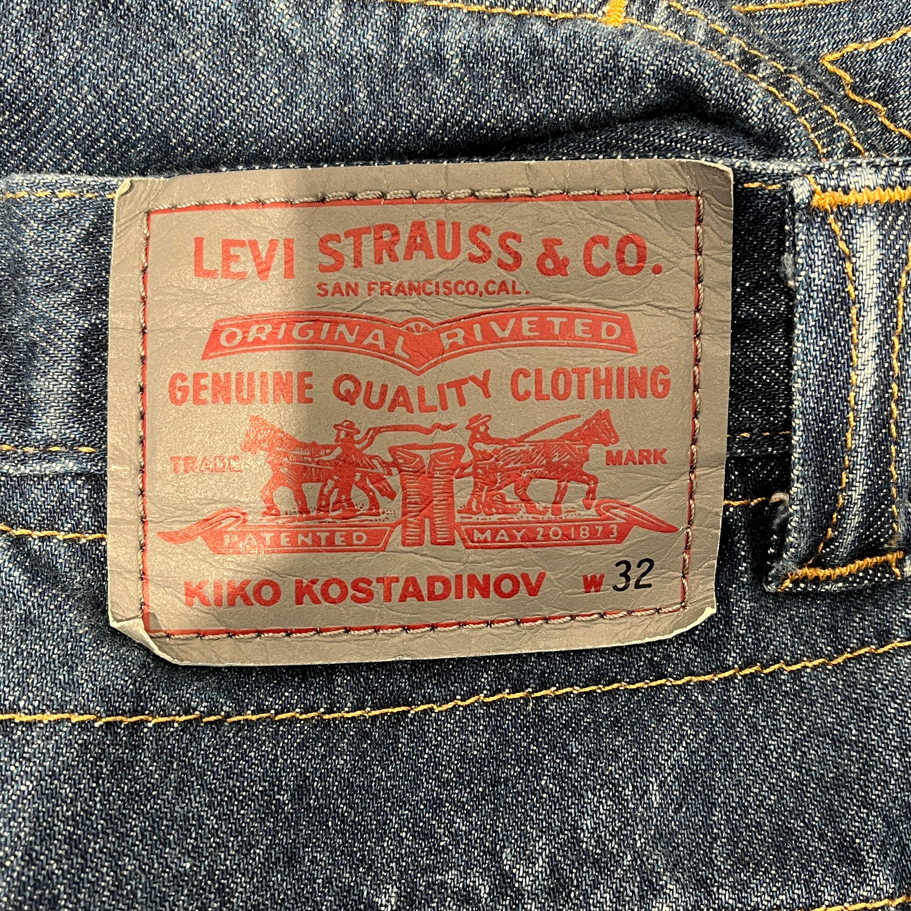 Levi's/Kiko Kostadinov/Pants/32/Denim/BLU/side knee embroidery view 3