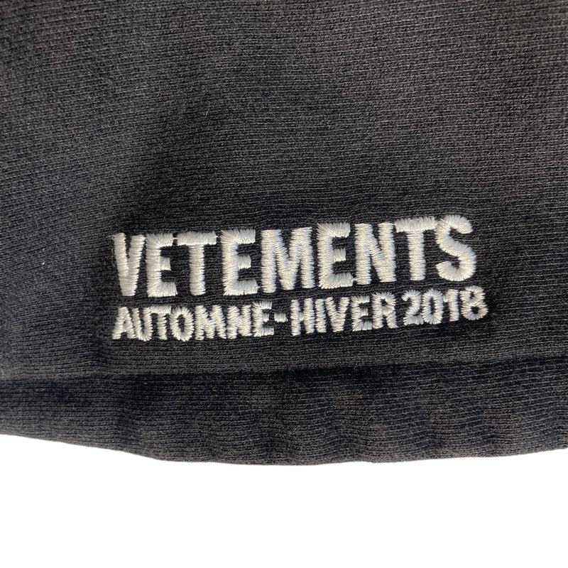 VETEMENTS/Hoodie/XS/Cotton/BLK/AW 18 MISPLACED LOGO