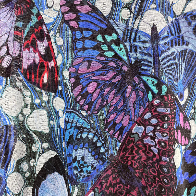 Jean Paul Gaultier/Dress/L/All Over Print/Polyester/BLU/MESH