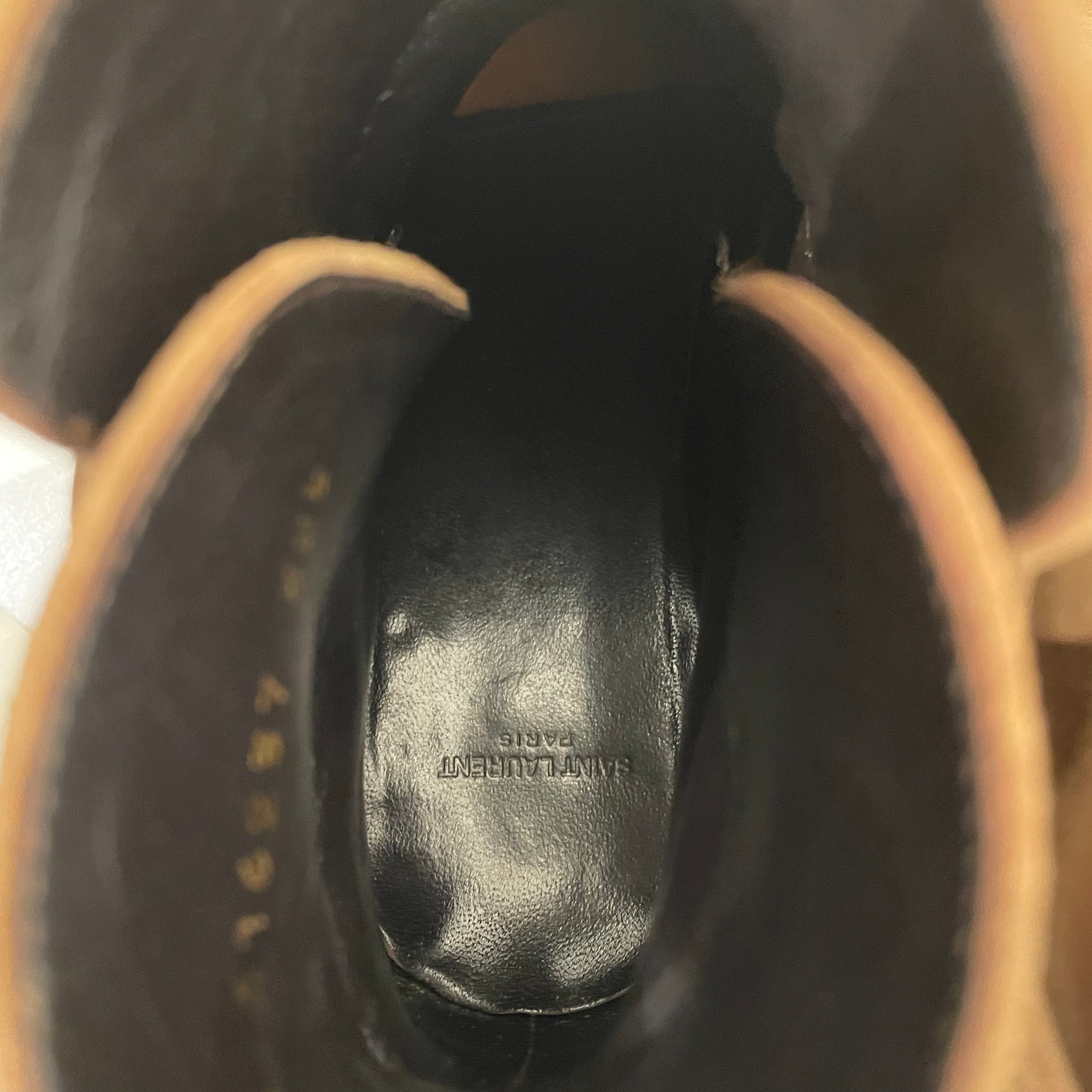 SAINT LAURENT/Boots/EU 38.5/Suede/KHK/STRAP AROUND ANKLE view 3
