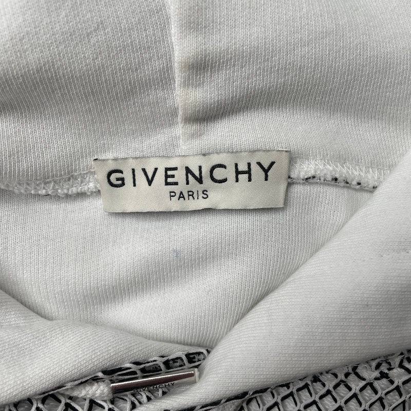 GIVENCHY/Hoodie/L/Cotton/WHT/MESH PATCH HOODIE