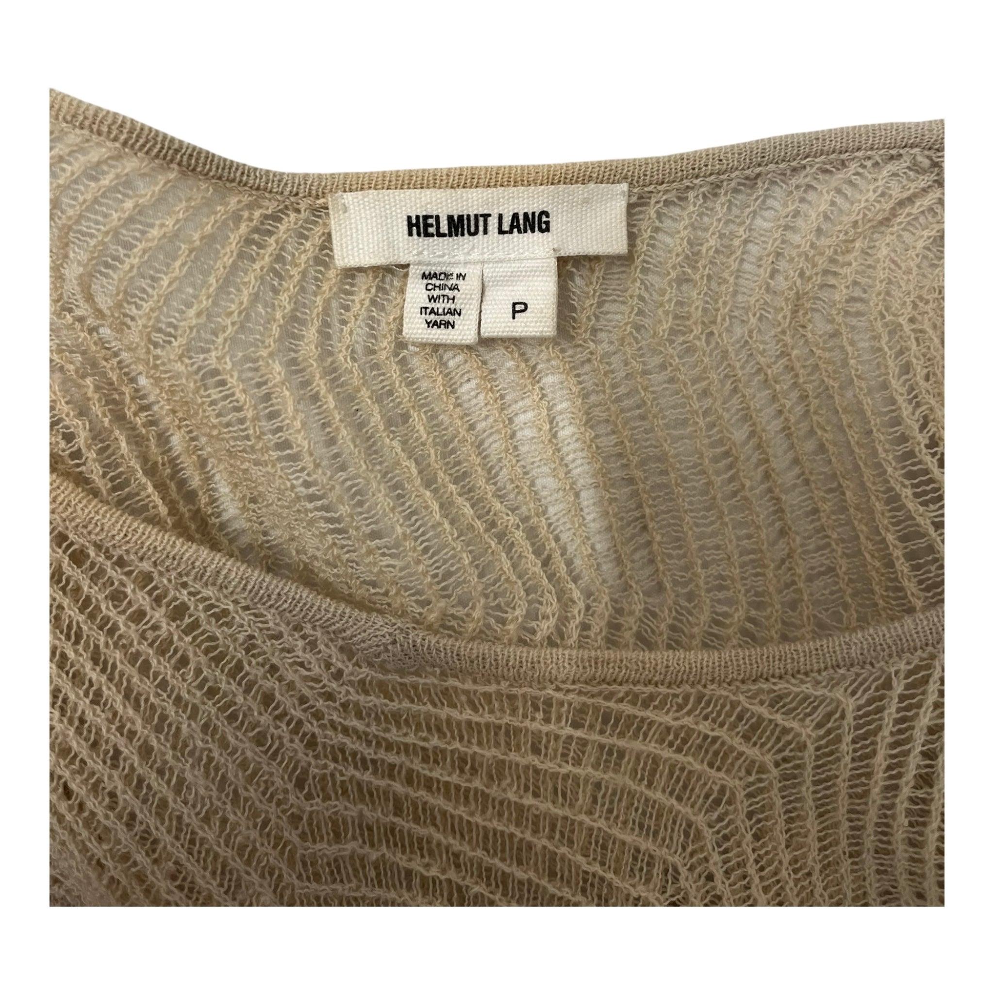 Helmut Lang/LS Blouse/S/Wool/BEG/beige asymetrial LS top view 3
