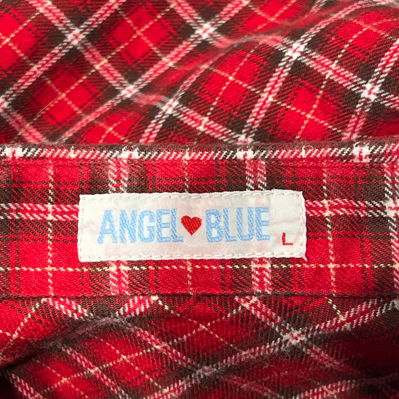 Angel Blue/Blouse/XS/Plaid/Cotton/RED/DELIVERY PATCHES