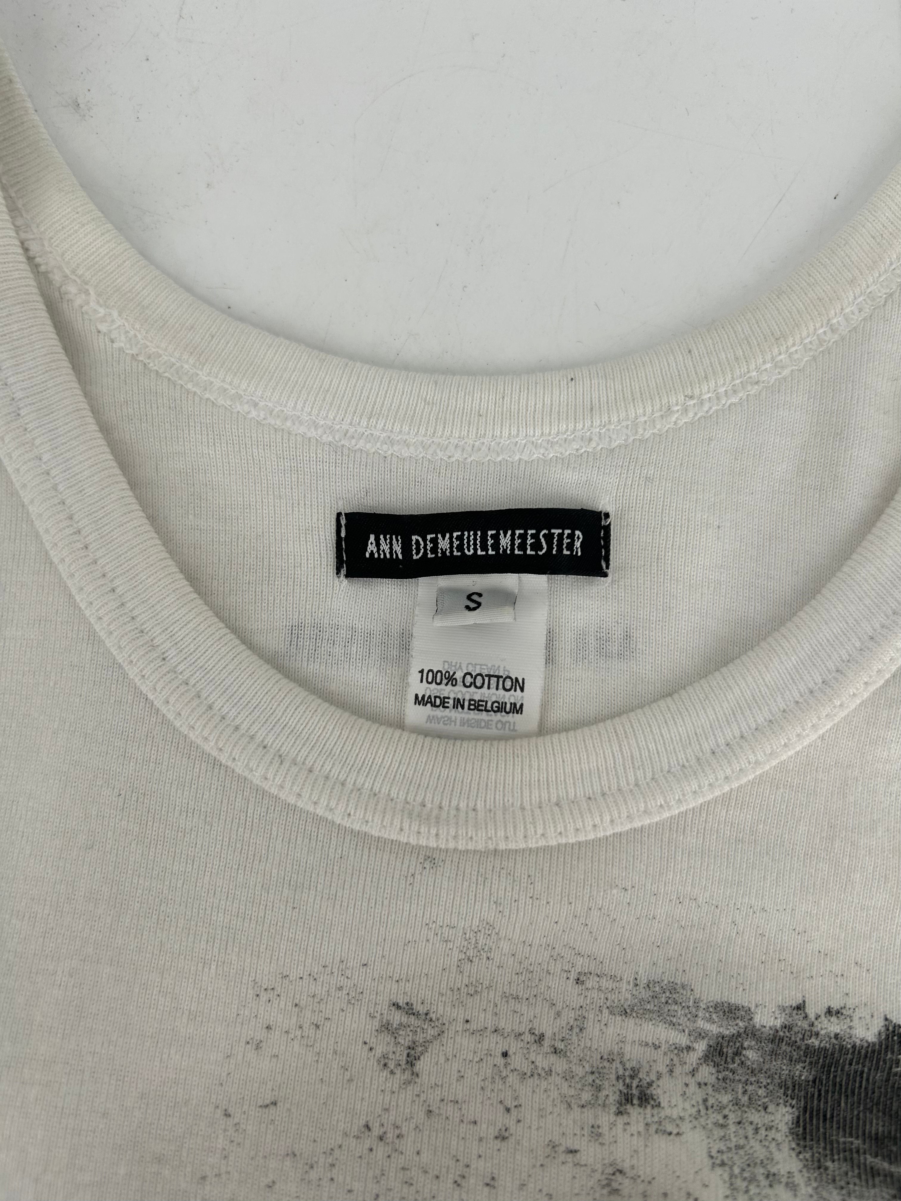 ANN DEMEULEMEESTER/T-Shirt/S/Cotton/WHT/HAND PAINTED RW view 3