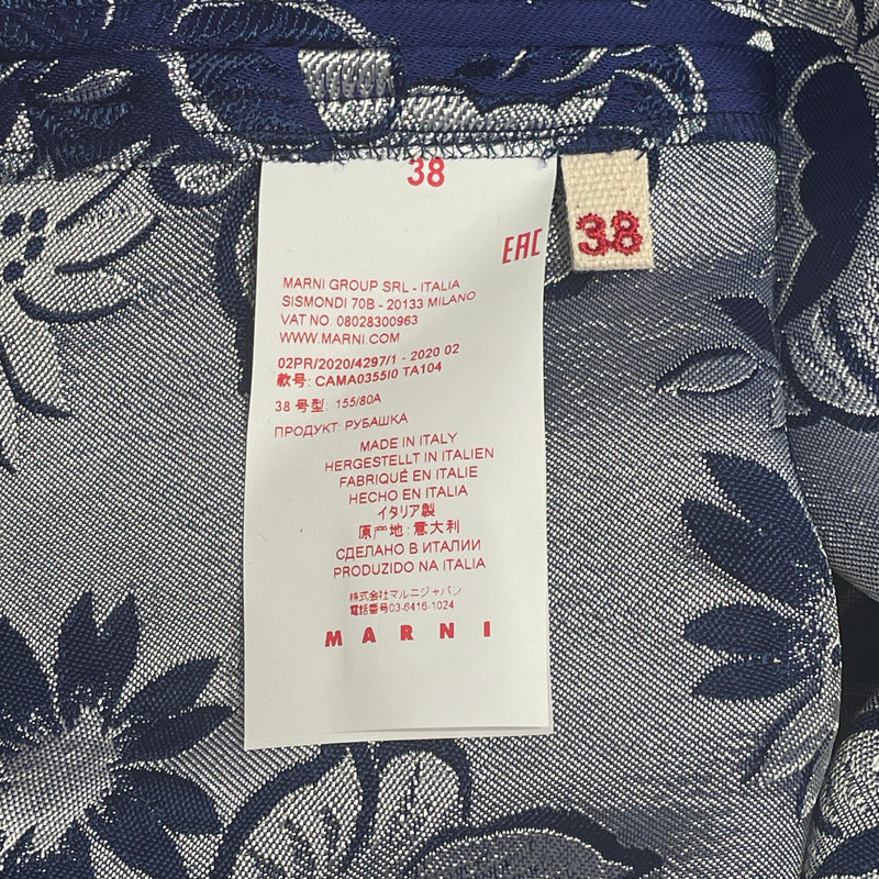 MARNI/LS Shirt/46/IDG/Floral Pattern/CAMA 0335IO