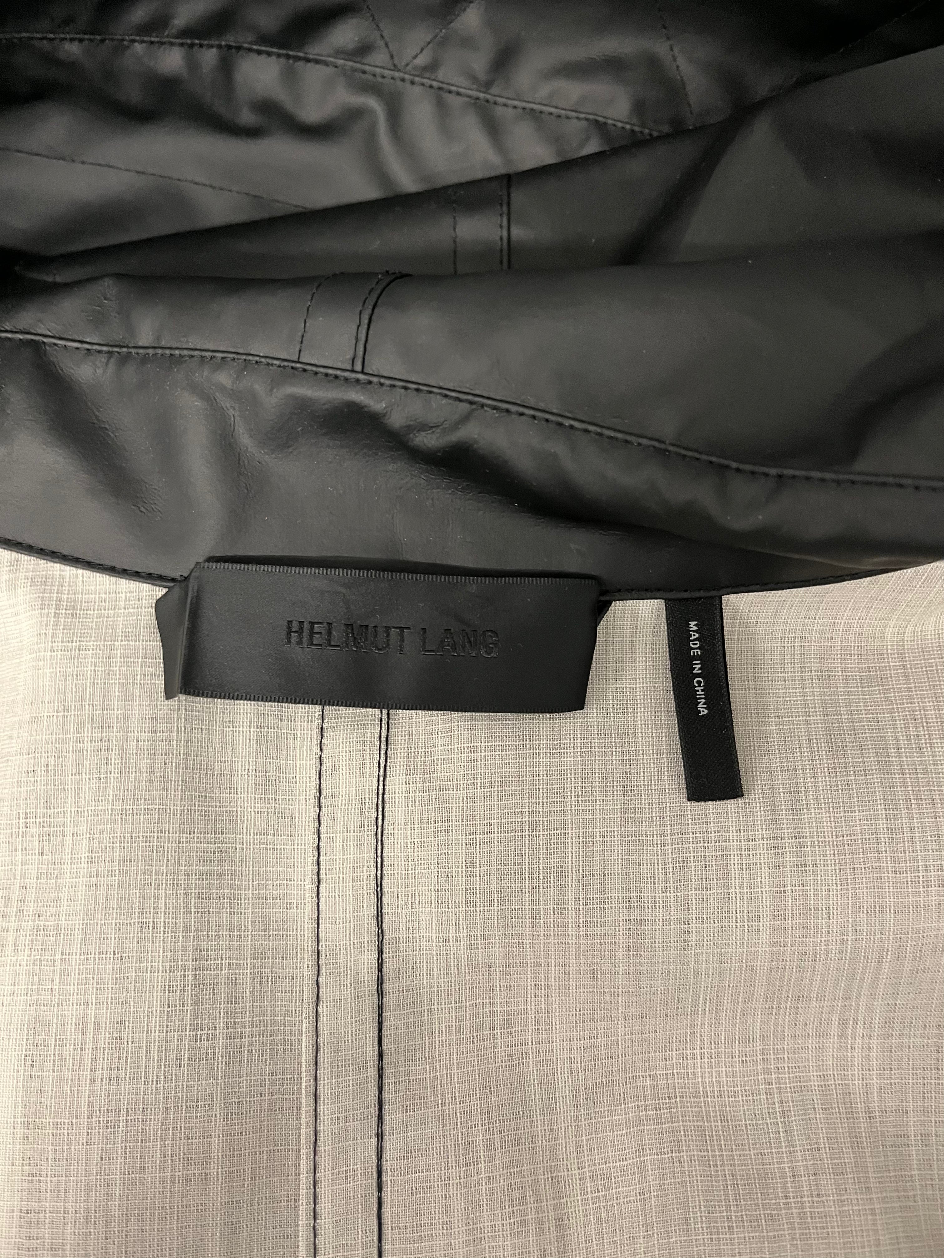 Helmut Lang/Trench Coat/XL/Polyester/BLK/RAIN COAT/BACK LOGO/WASIT TIE view 3