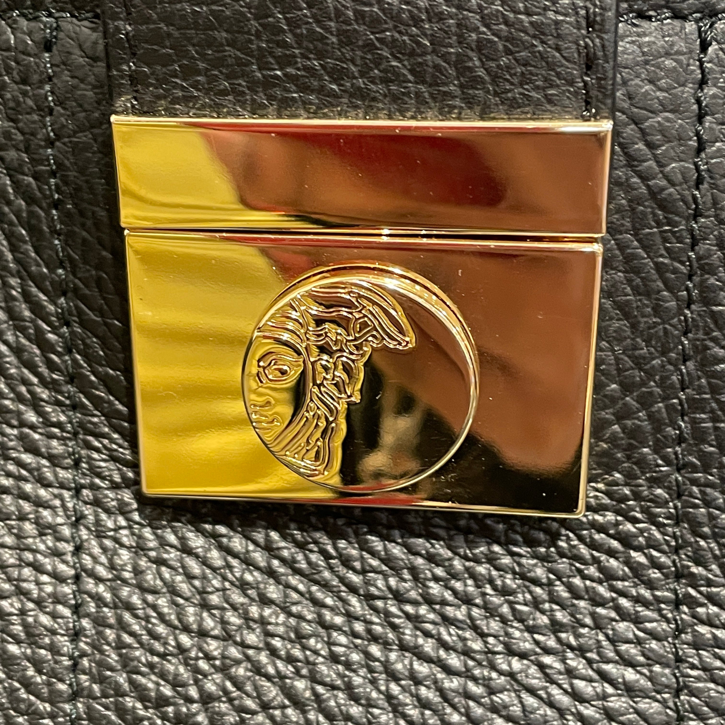 VERSACE/Hand Bag/Leather/BLK/PEBBLED LEATHER view 4