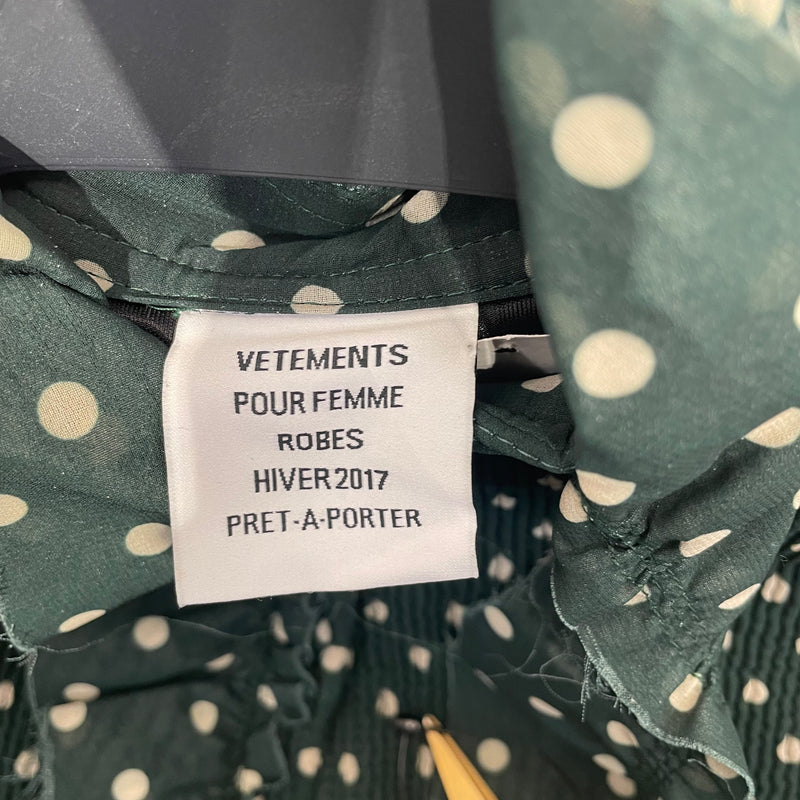 VETEMENTS/Dress/XS/Polka dot/Polyester/GRN/