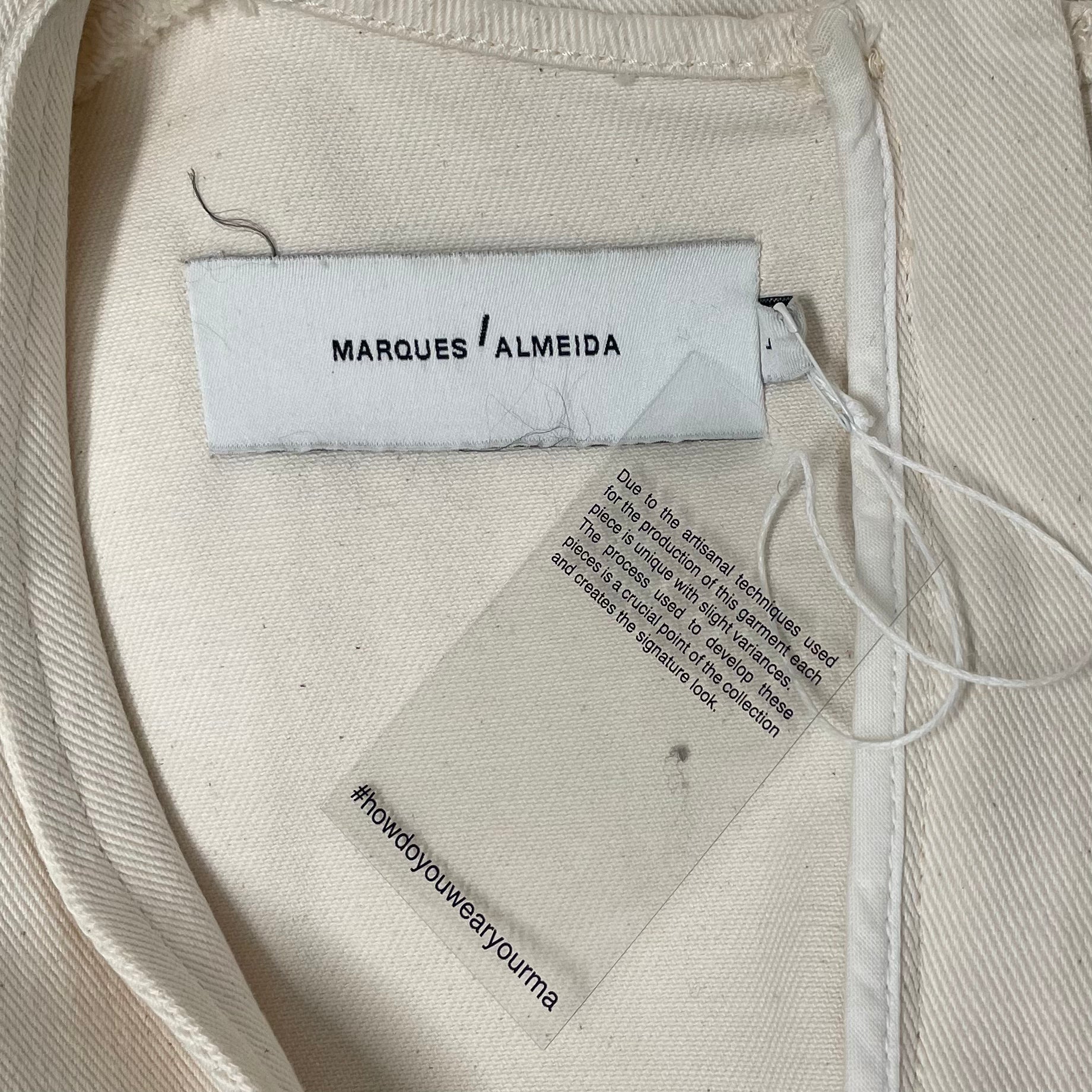 MARQUES ALMEIDA/Dress/L/Cotton/CRM/ view 3